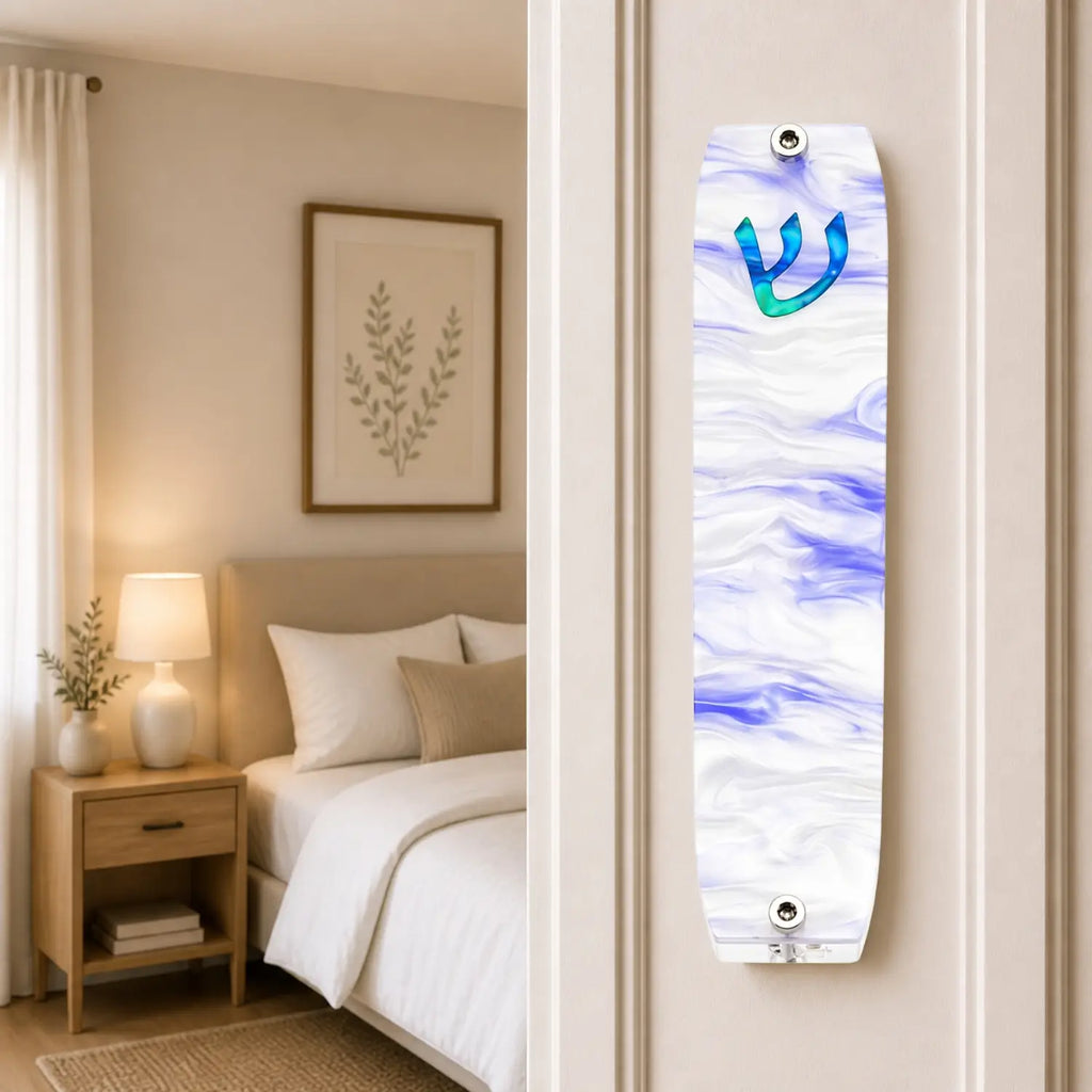 Genesis Small Mezuzah for Door – Handmade Premium Clear Acrylic Case – Model LSN-20039