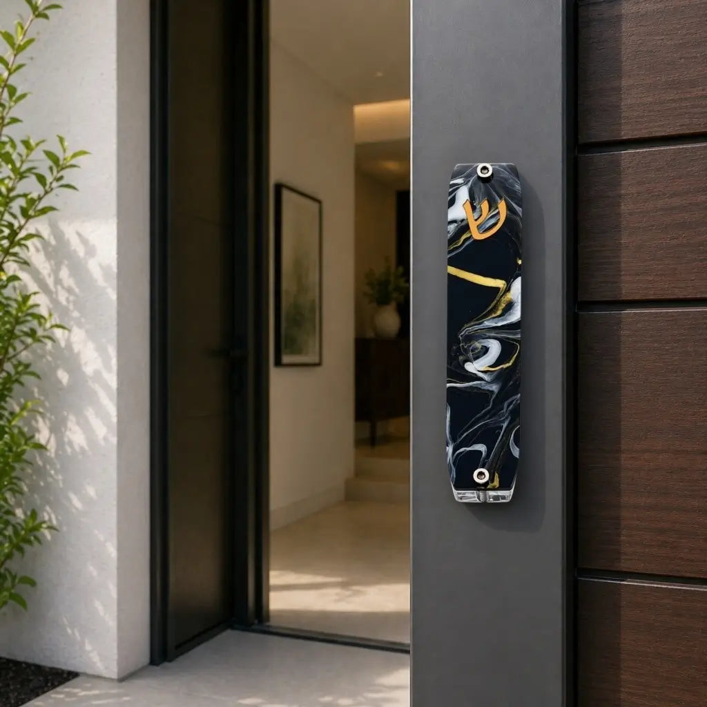 Genesis Small Mezuzah for Door – Handmade Premium Clear Acrylic Case – Model LSN-20040