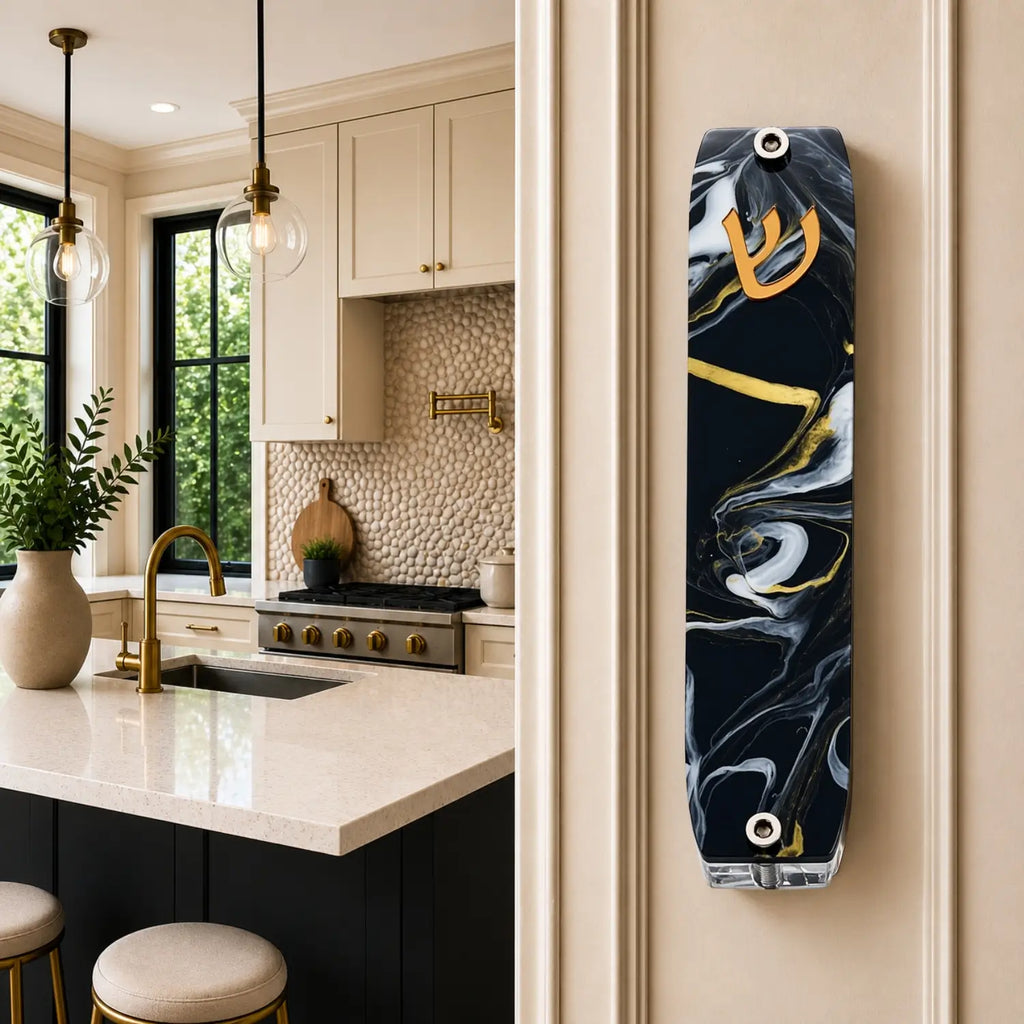 Genesis Small Mezuzah for Door – Handmade Premium Clear Acrylic Case – Model LSN-20040