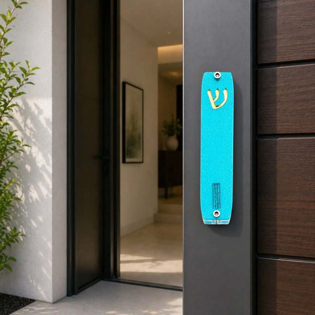 Genesis Small Mezuzah for Door – Handmade Premium Clear Acrylic Case – Model LSN-20041