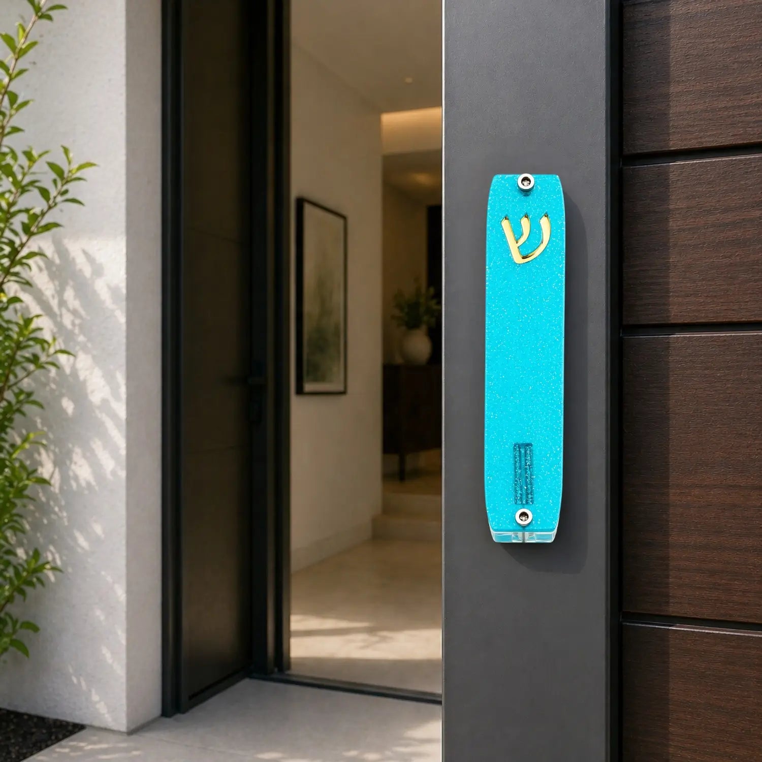 Genesis Small Mezuzah for Door – Handmade Premium Clear Acrylic Case – Model LSN-20041