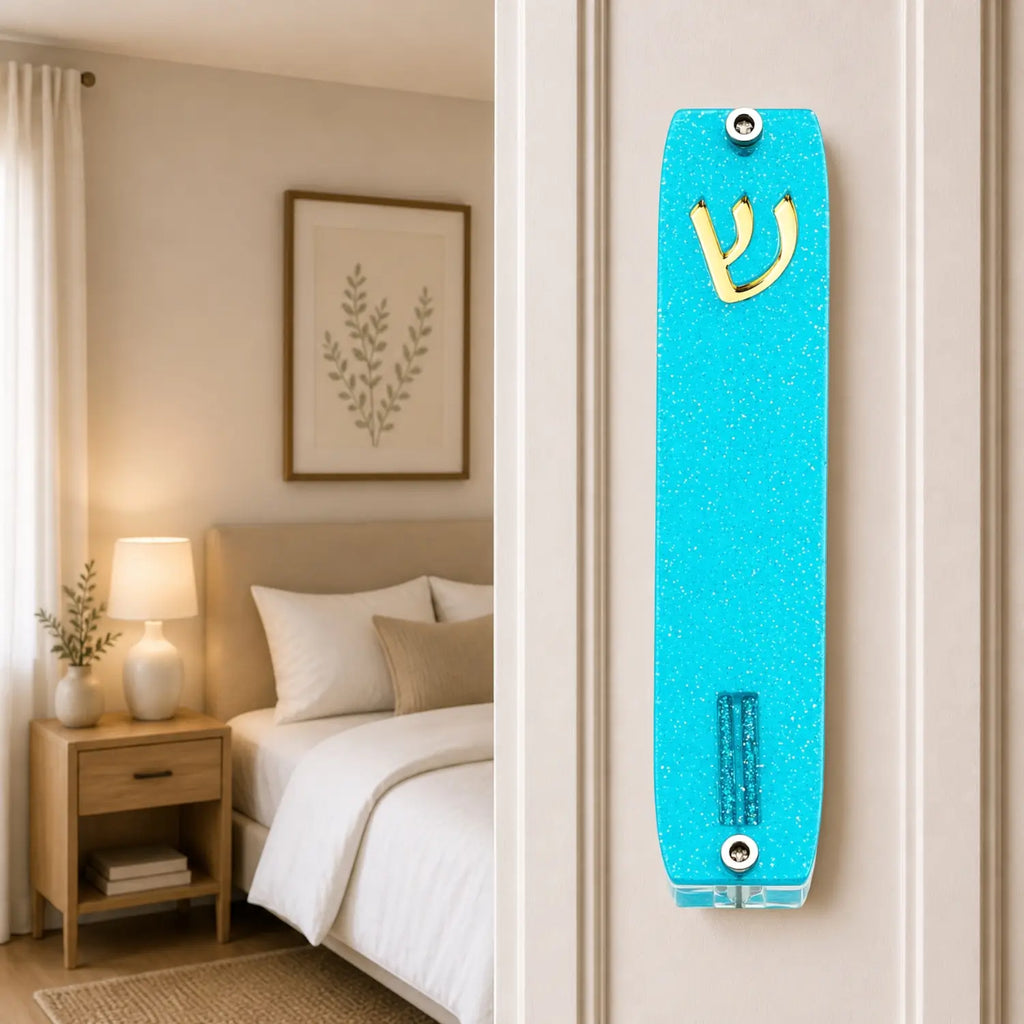 Genesis Small Mezuzah for Door – Handmade Premium Clear Acrylic Case – Model LSN-20041