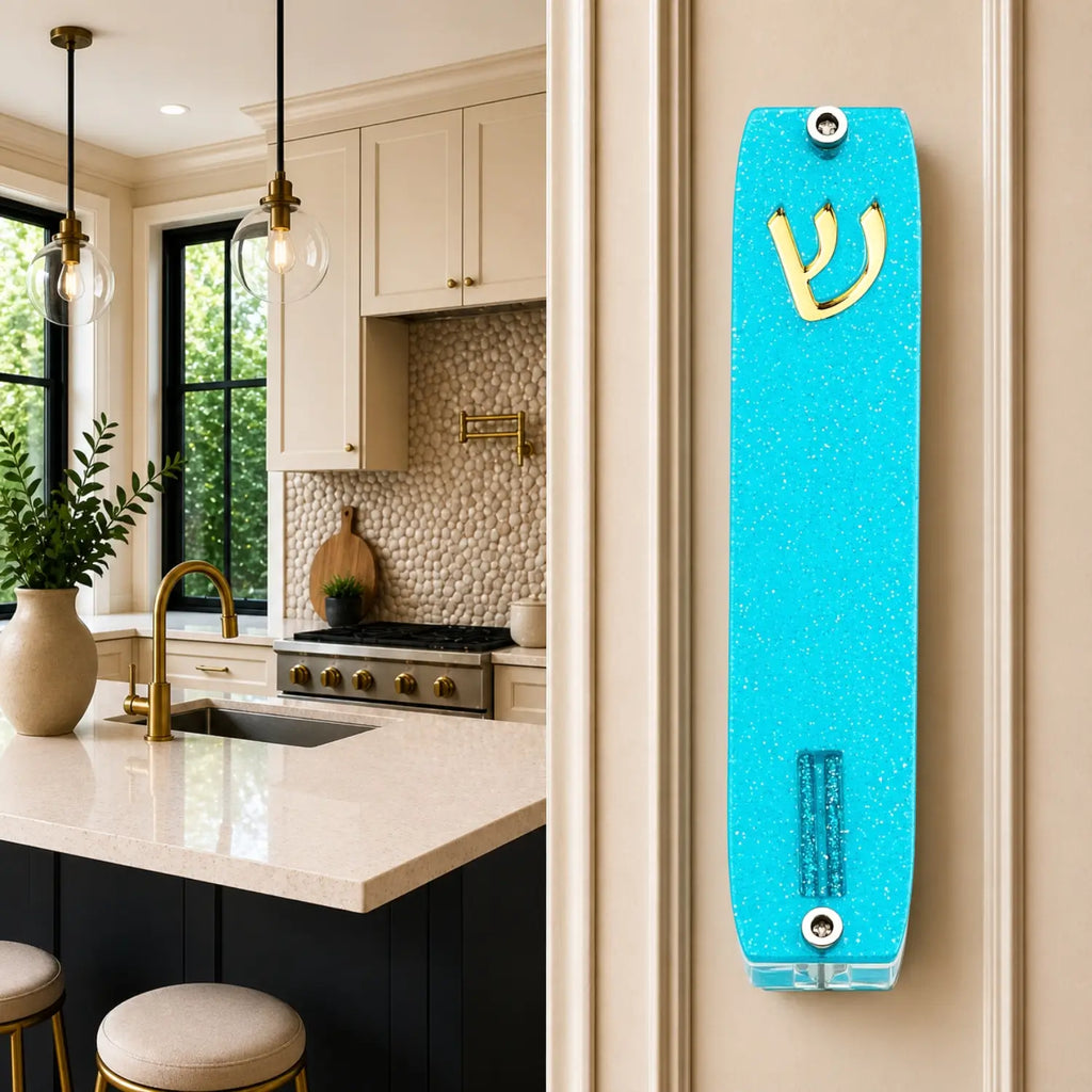 Genesis Small Mezuzah for Door – Handmade Premium Clear Acrylic Case – Model LSN-20041