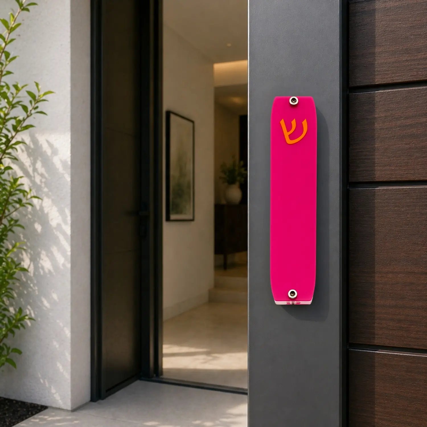 Genesis Small Mezuzah for Door – Handmade Premium Clear Acrylic Case – Model LSN-20043
