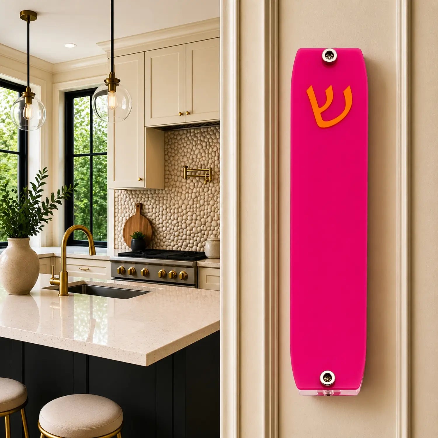 Genesis Small Mezuzah for Door – Handmade Premium Clear Acrylic Case – Model LSN-20043