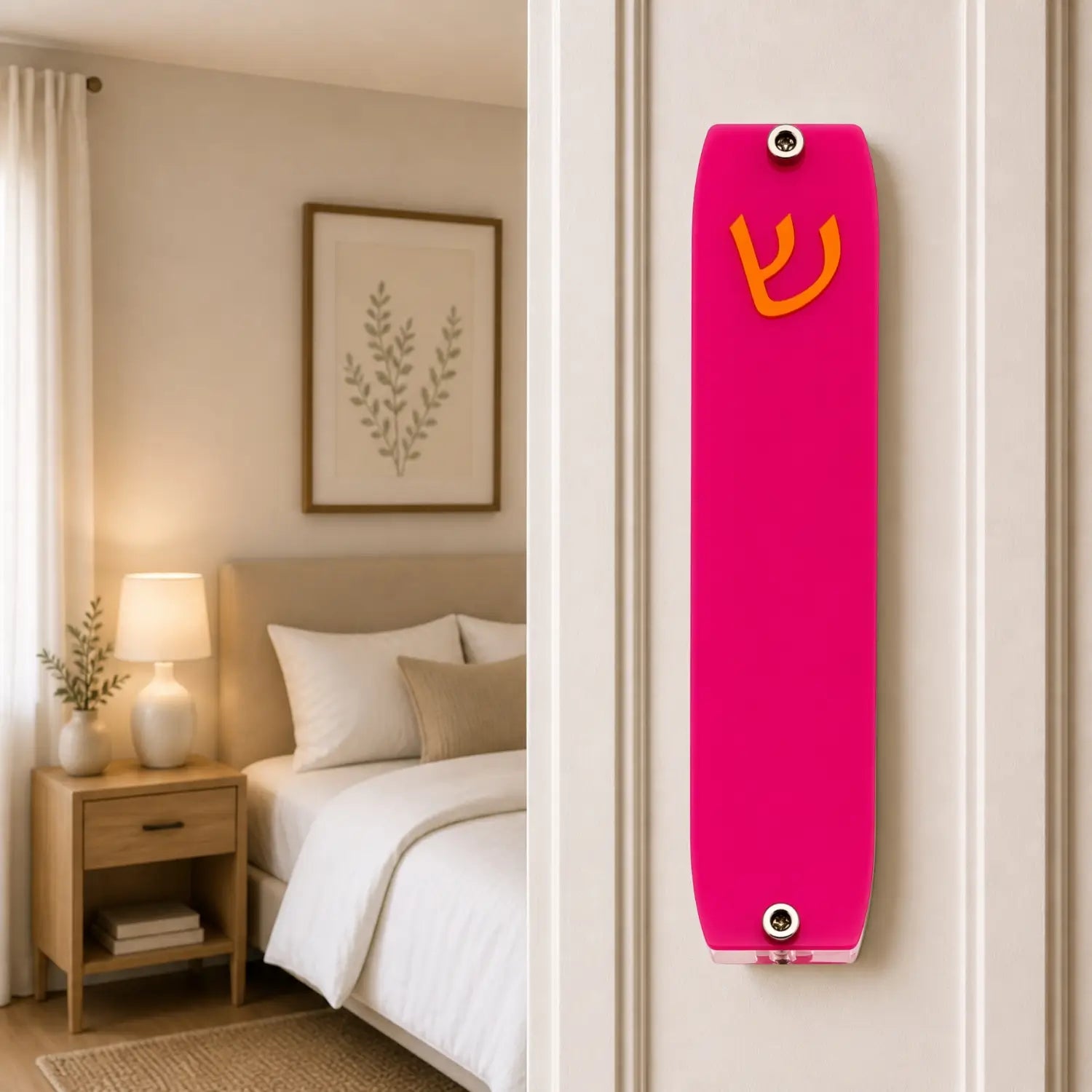 Genesis Small Mezuzah for Door – Handmade Premium Clear Acrylic Case – Model LSN-20043