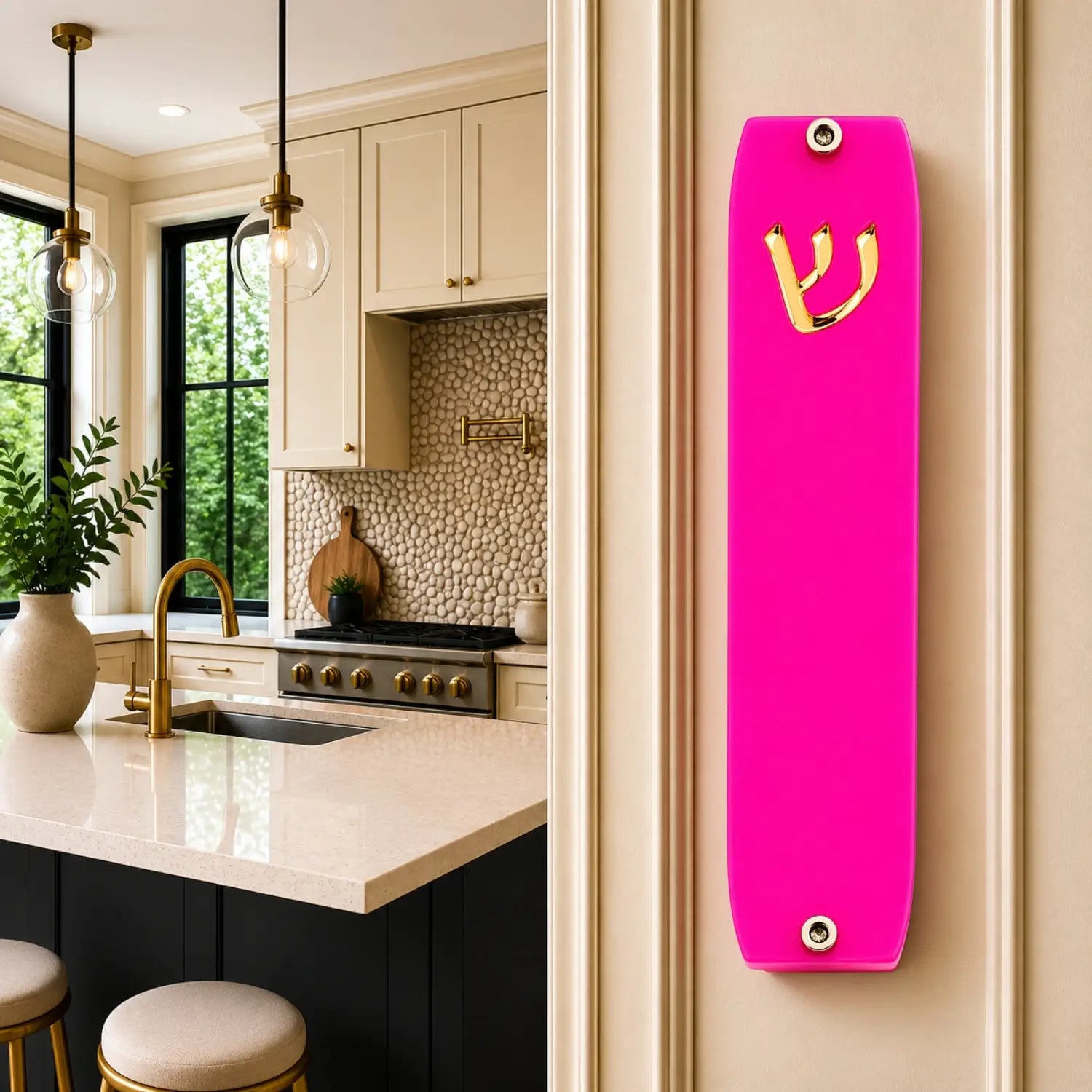 Genesis Small Mezuzah for Door – Handmade Premium Clear Acrylic Case – Model LSN-20045