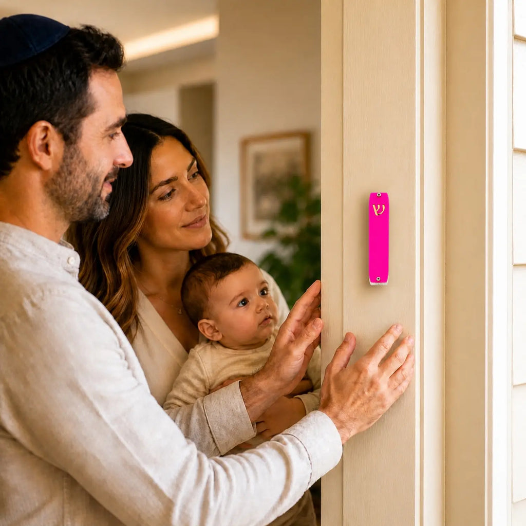 Genesis Small Mezuzah for Door – Handmade Premium Clear Acrylic Case – Model LSN-20045