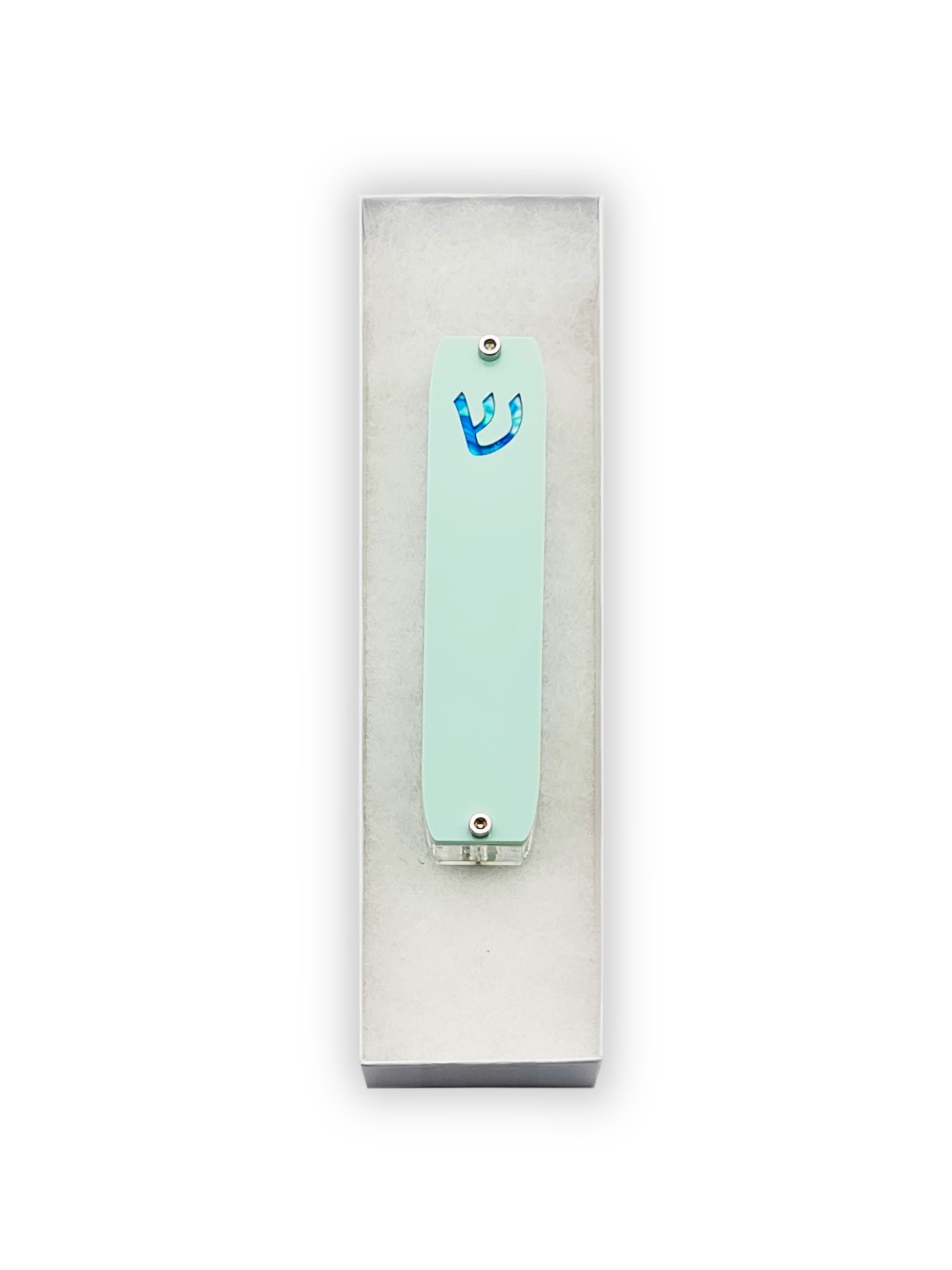 Genesis Small Mezuzah for Door – Handmade Premium Clear Acrylic Case – Model LSN-20046