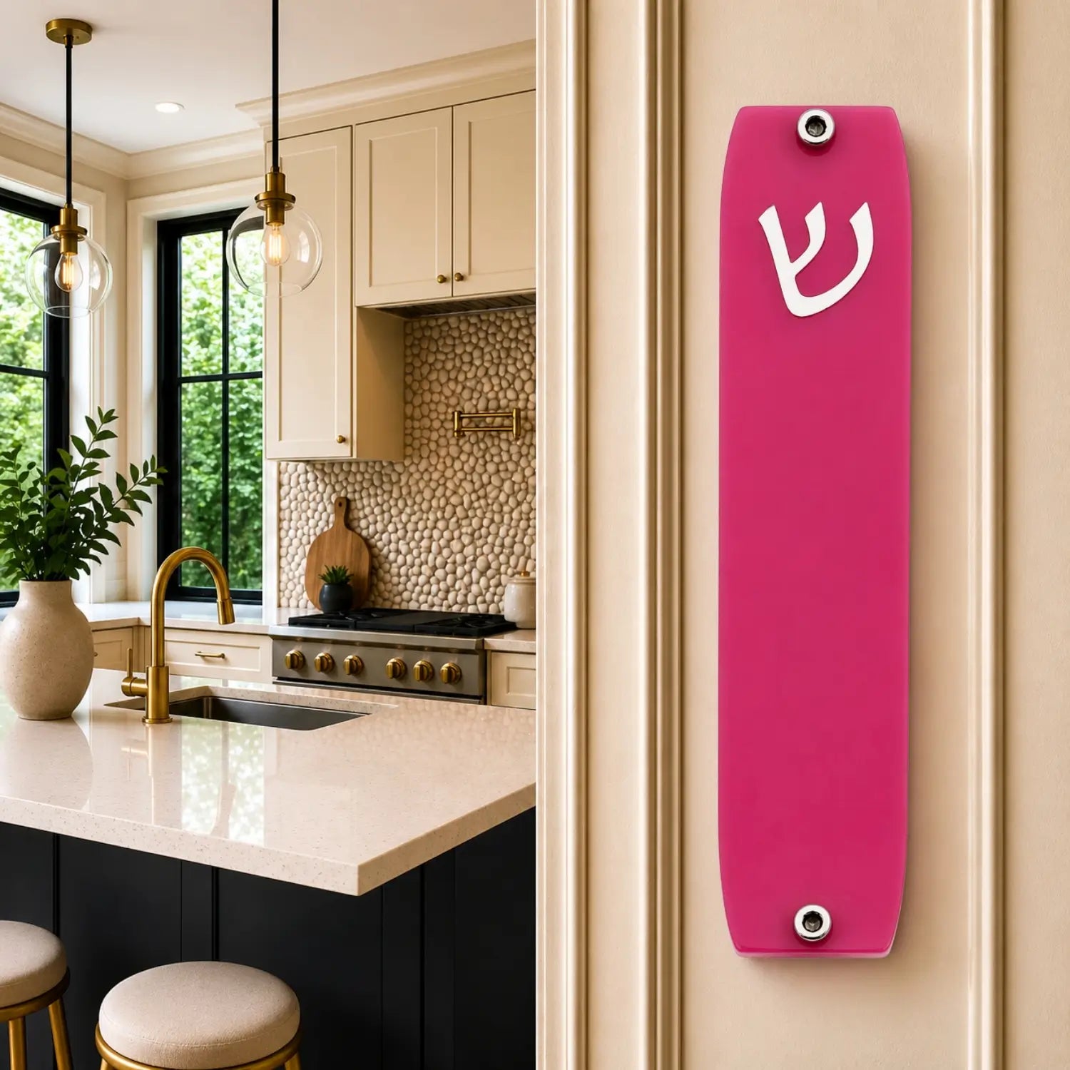 Genesis Small Mezuzah for Door – Handmade Premium Clear Acrylic Case – Model LSN-20048