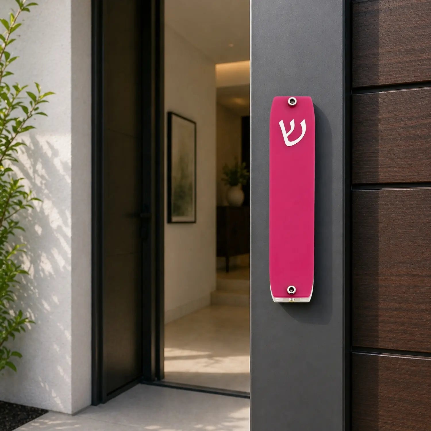 Genesis Small Mezuzah for Door – Handmade Premium Clear Acrylic Case – Model LSN-20048