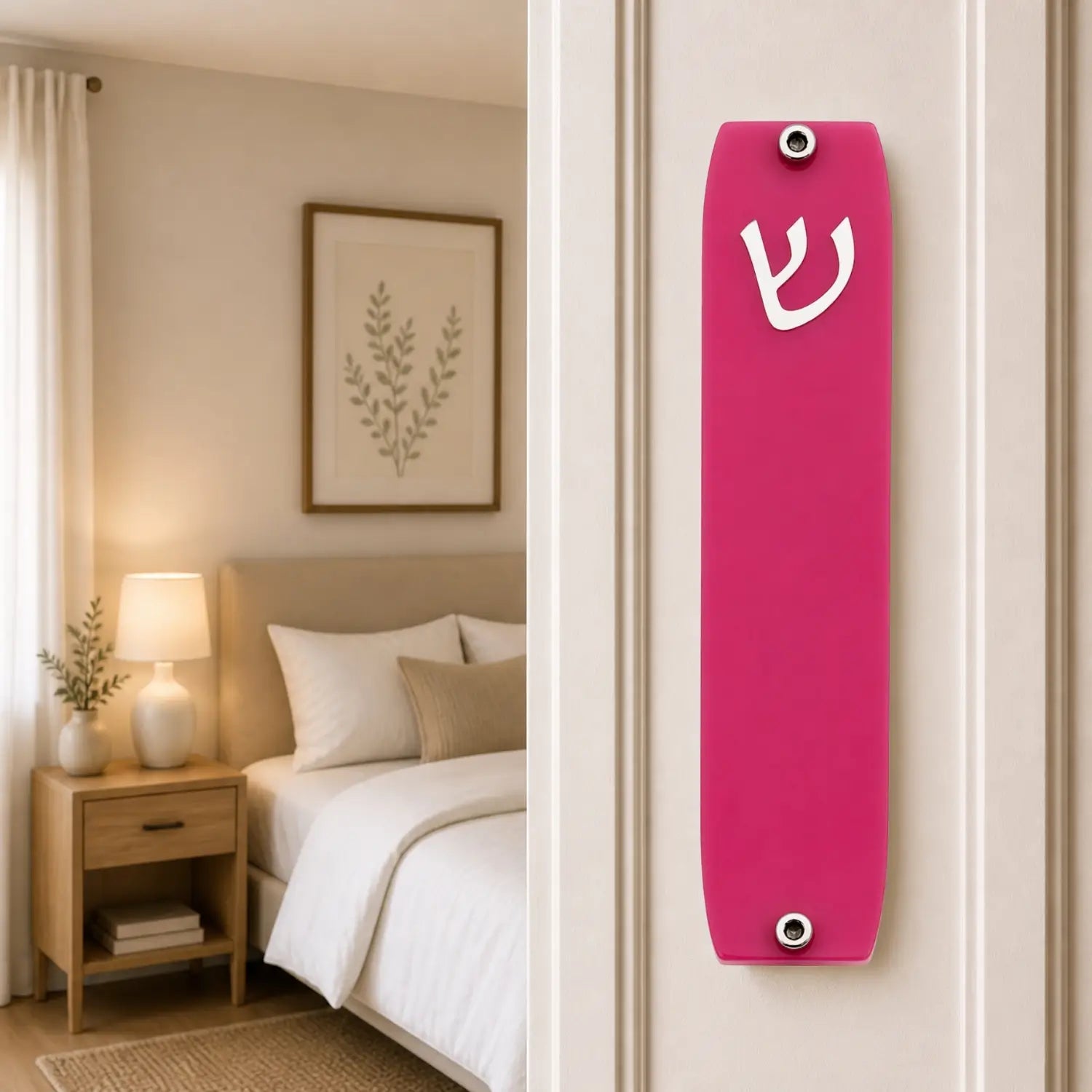 Genesis Small Mezuzah for Door – Handmade Premium Clear Acrylic Case – Model LSN-20048