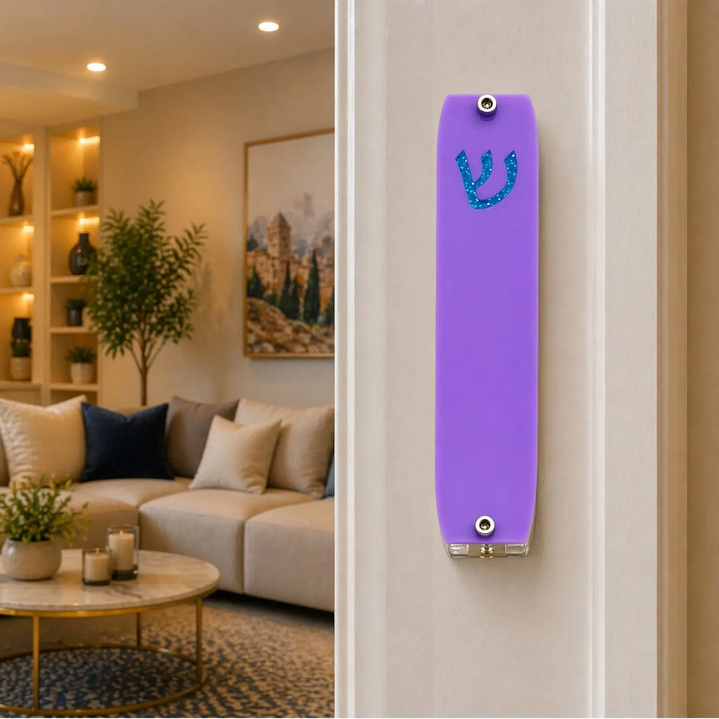 Genesis Small Mezuzah for Door – Handmade Premium Clear Acrylic Case – Model LSN-20049