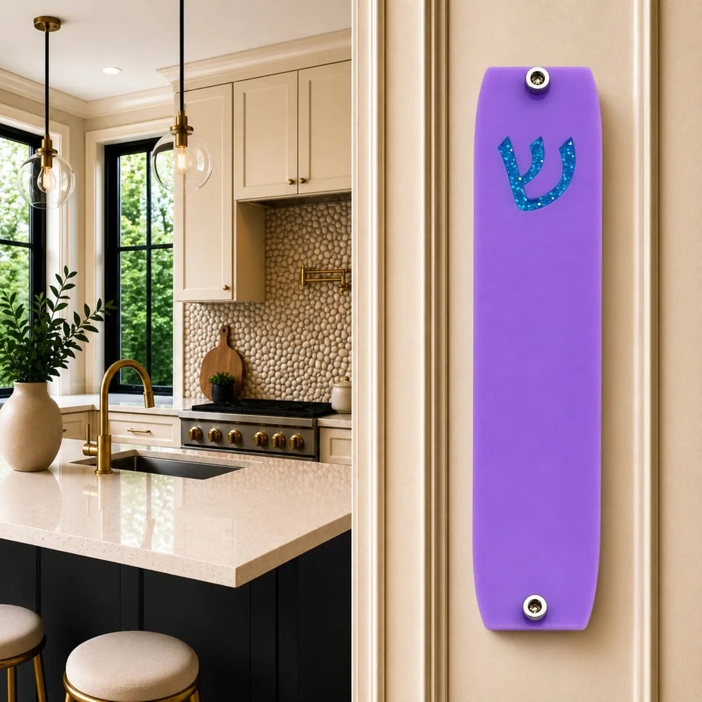Genesis Small Mezuzah for Door – Handmade Premium Clear Acrylic Case – Model LSN-20049