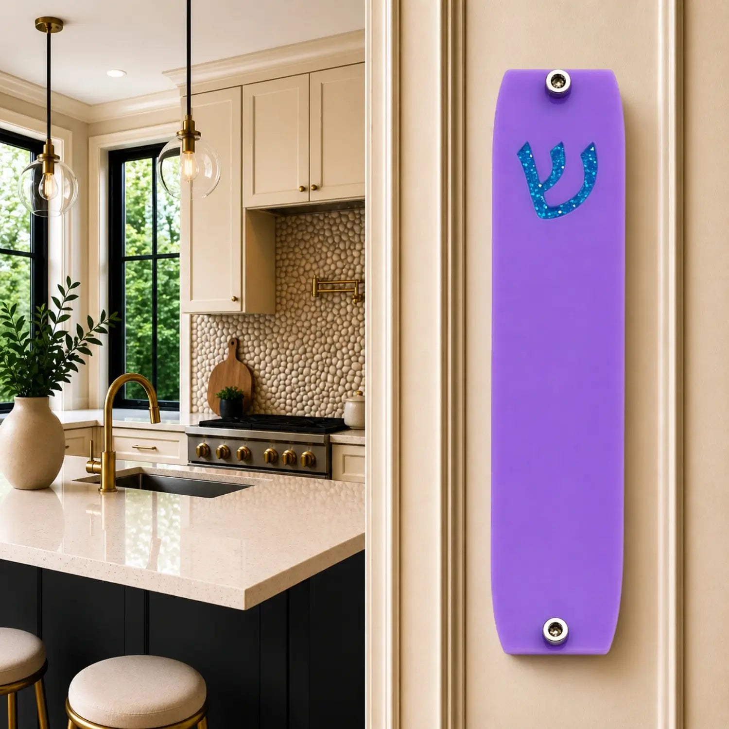 Genesis Small Mezuzah for Door – Handmade Premium Clear Acrylic Case – Model LSN-20049