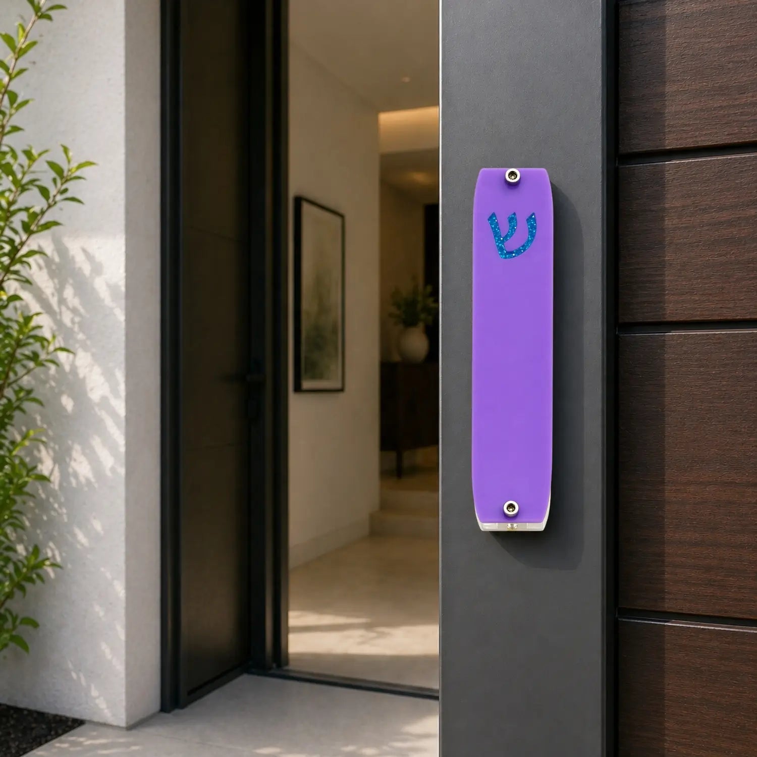 Genesis Small Mezuzah for Door – Handmade Premium Clear Acrylic Case – Model LSN-20049