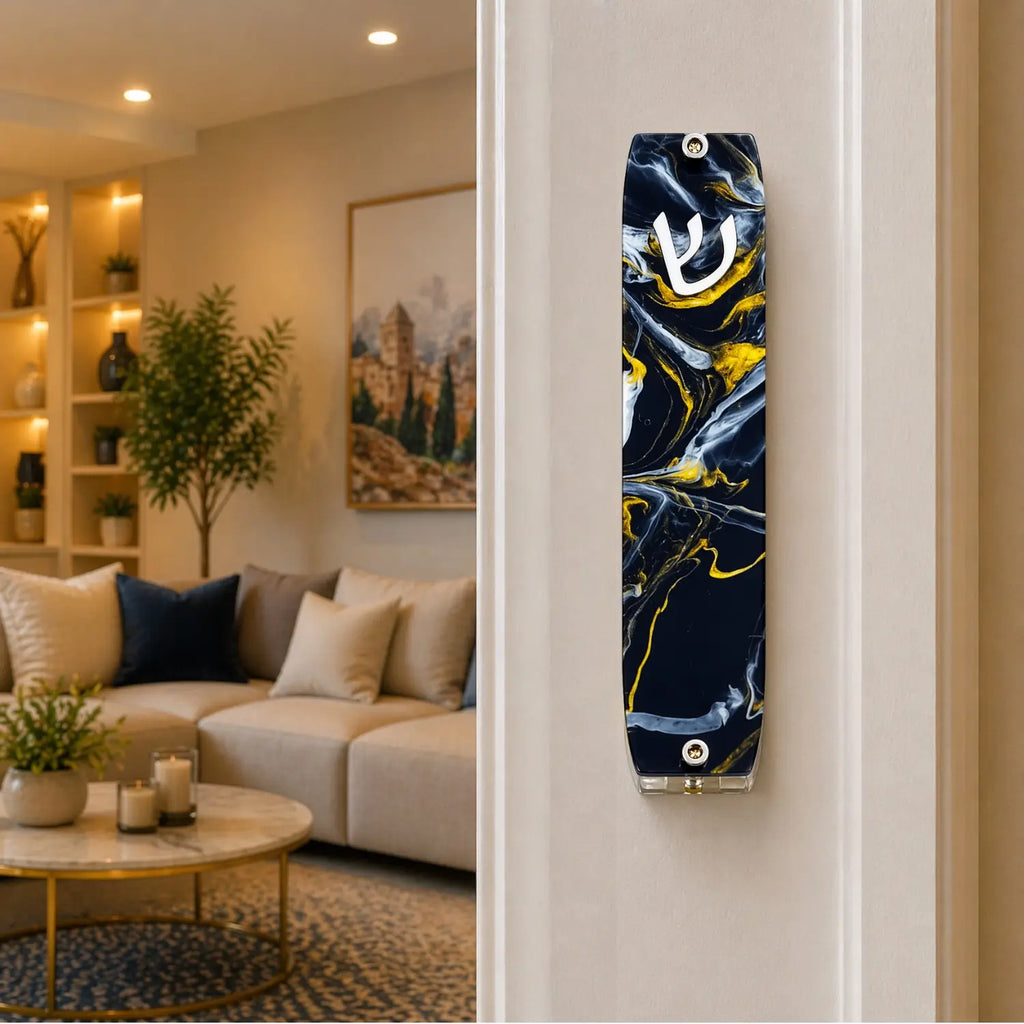 Genesis Small Mezuzah for Door – Handmade Premium Clear Acrylic Case – Model LSN-20050