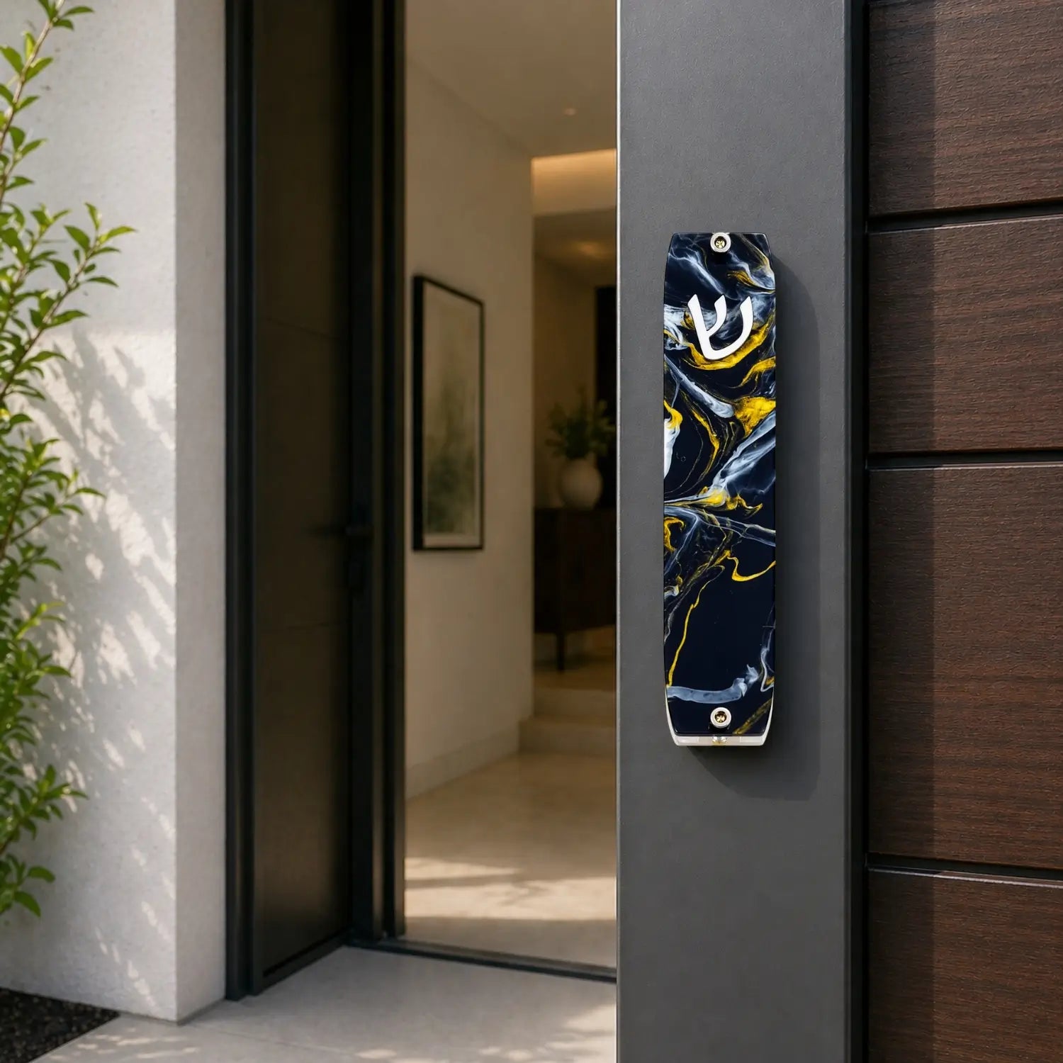 Genesis Small Mezuzah for Door – Handmade Premium Clear Acrylic Case – Model LSN-20050