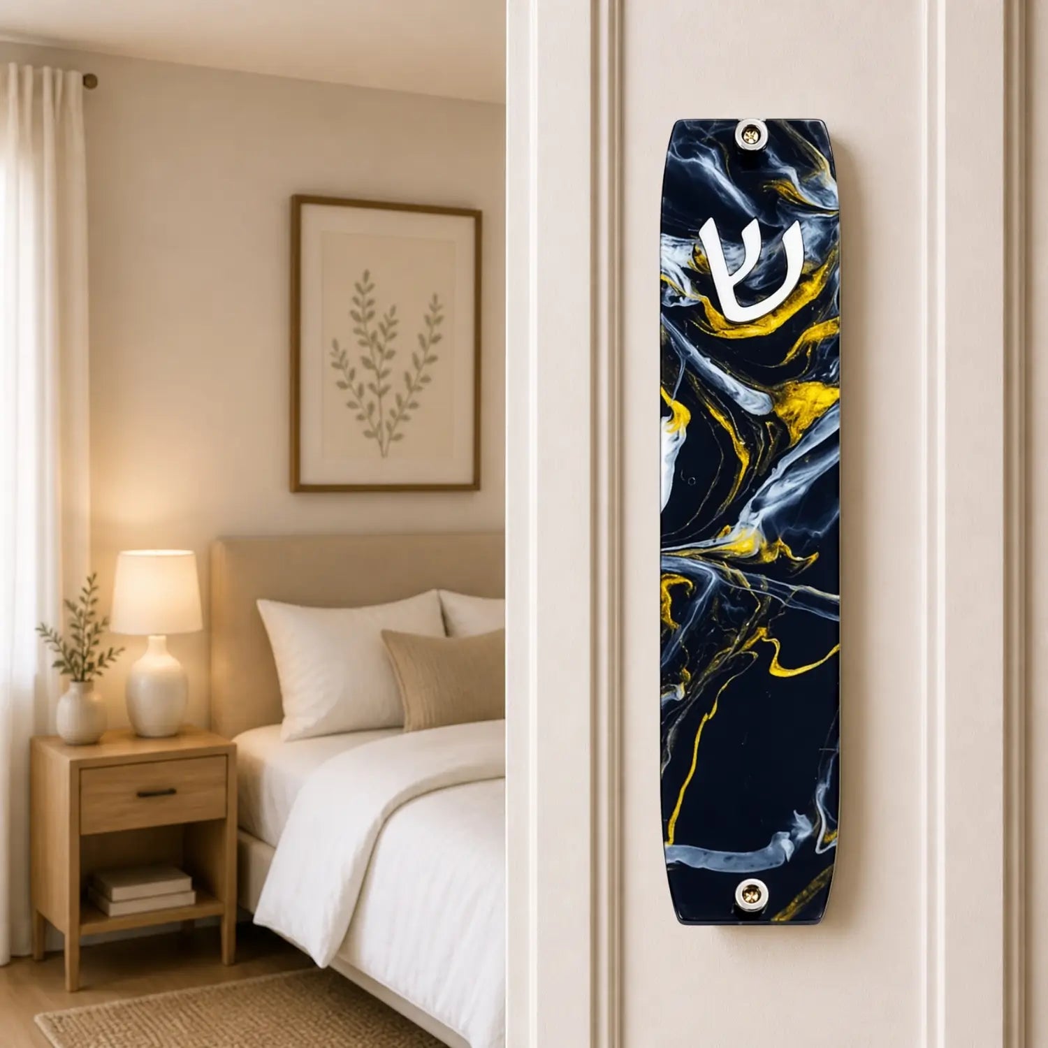 Genesis Small Mezuzah for Door – Handmade Premium Clear Acrylic Case – Model LSN-20050