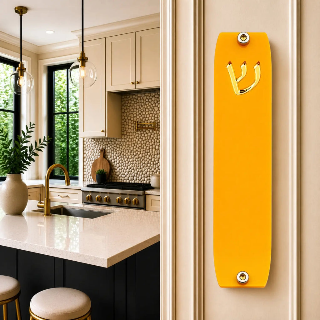 Genesis Small Mezuzah for Door – Handmade Premium Clear Acrylic Case – Model LSN-20052