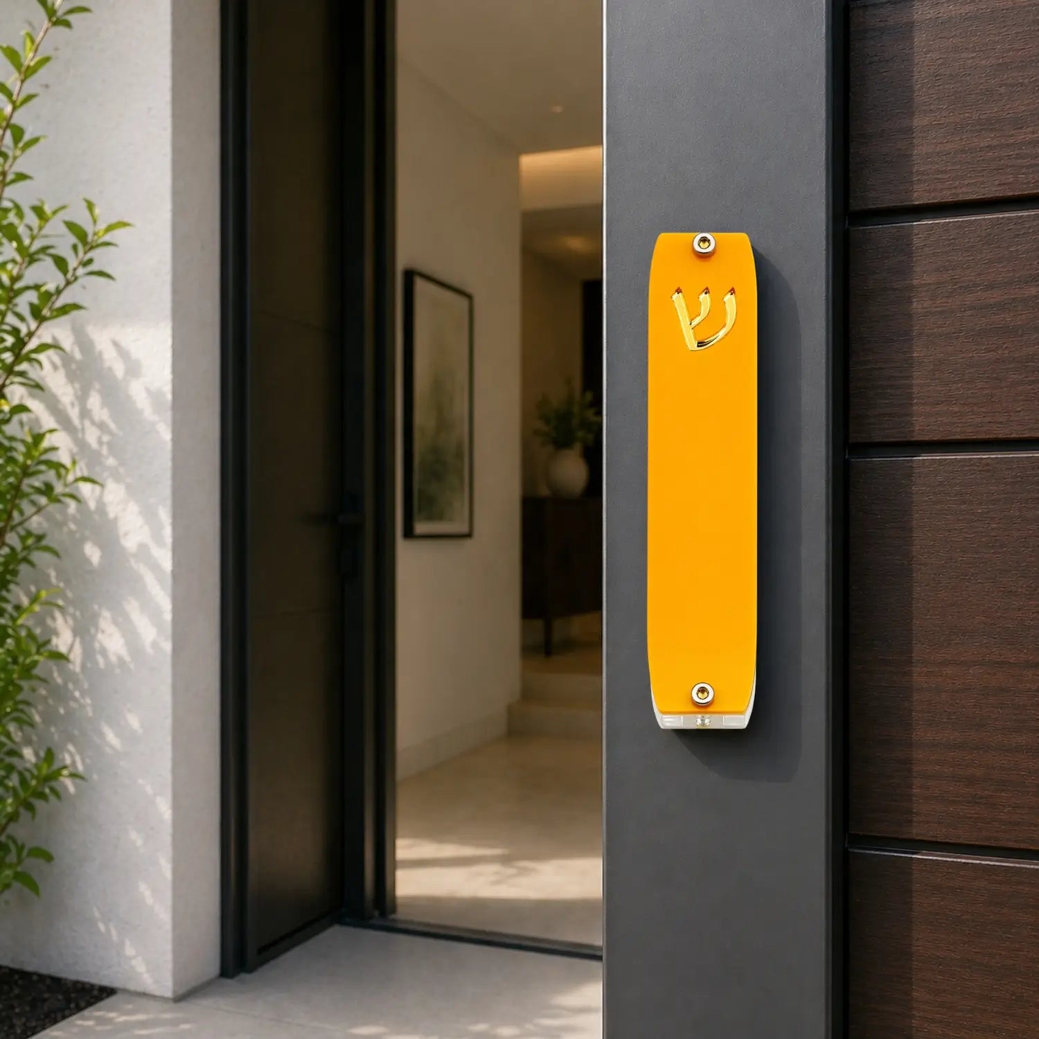 Genesis Small Mezuzah for Door – Handmade Premium Clear Acrylic Case – Model LSN-20052