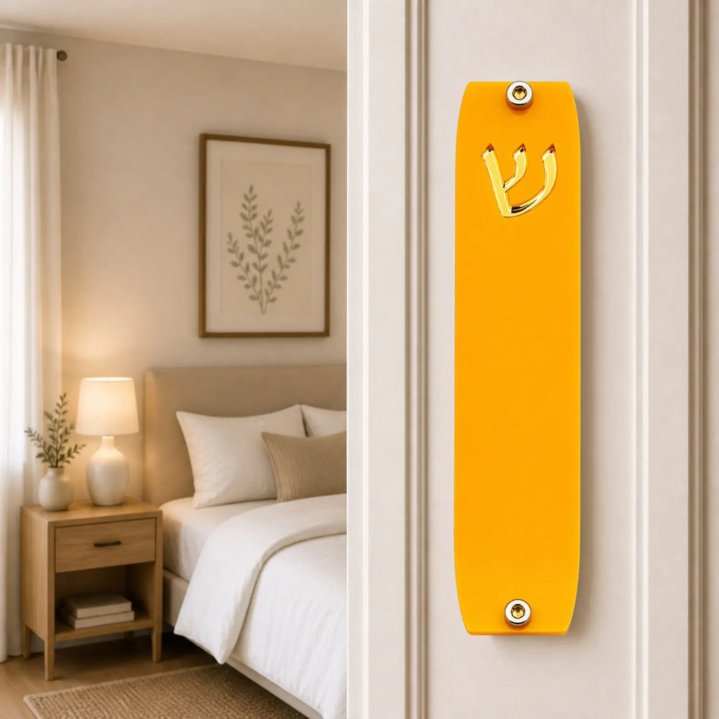 Genesis Small Mezuzah for Door – Handmade Premium Clear Acrylic Case – Model LSN-20052