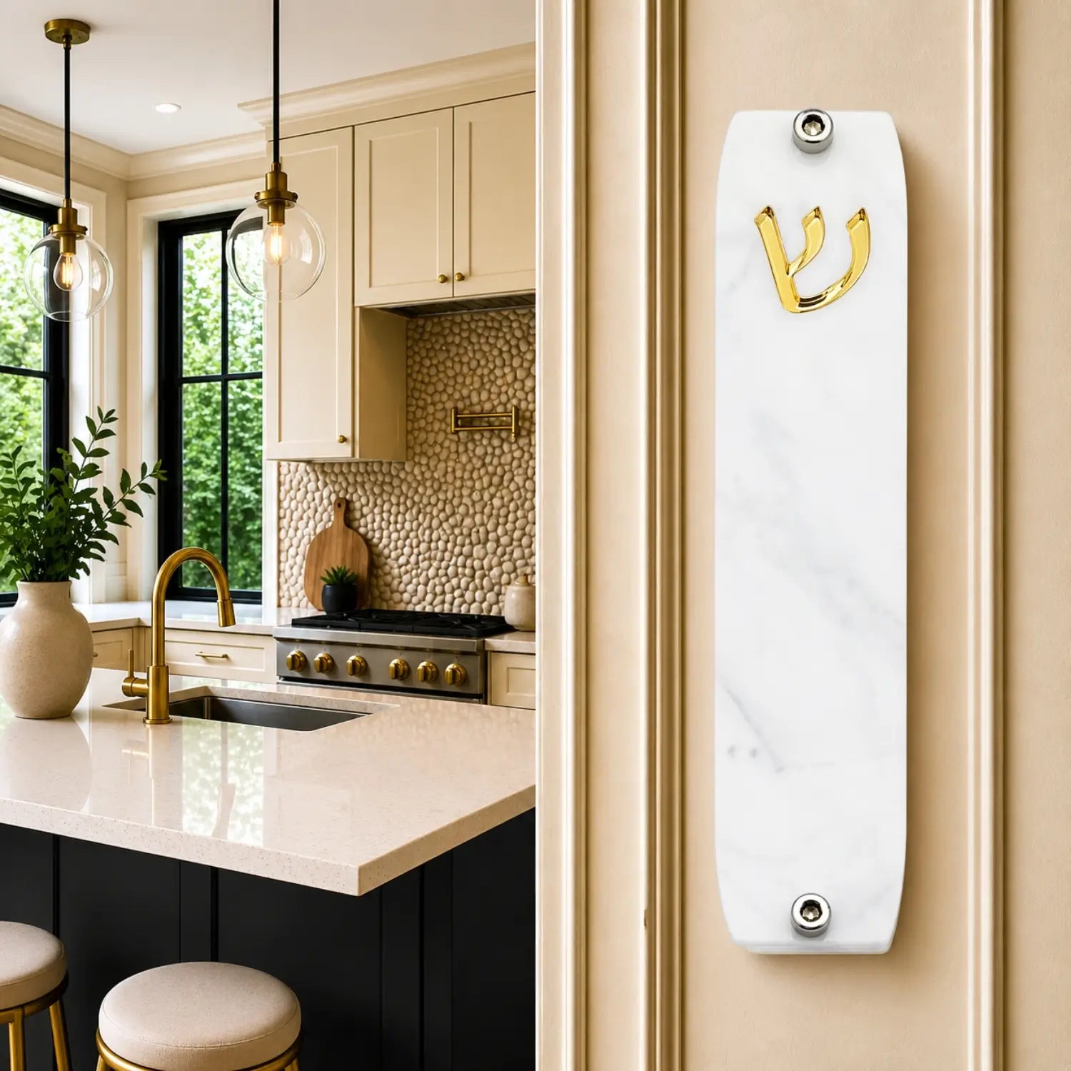 Genesis Small Mezuzah for Door – Handmade Premium Clear Acrylic Case – Model LSN-20054