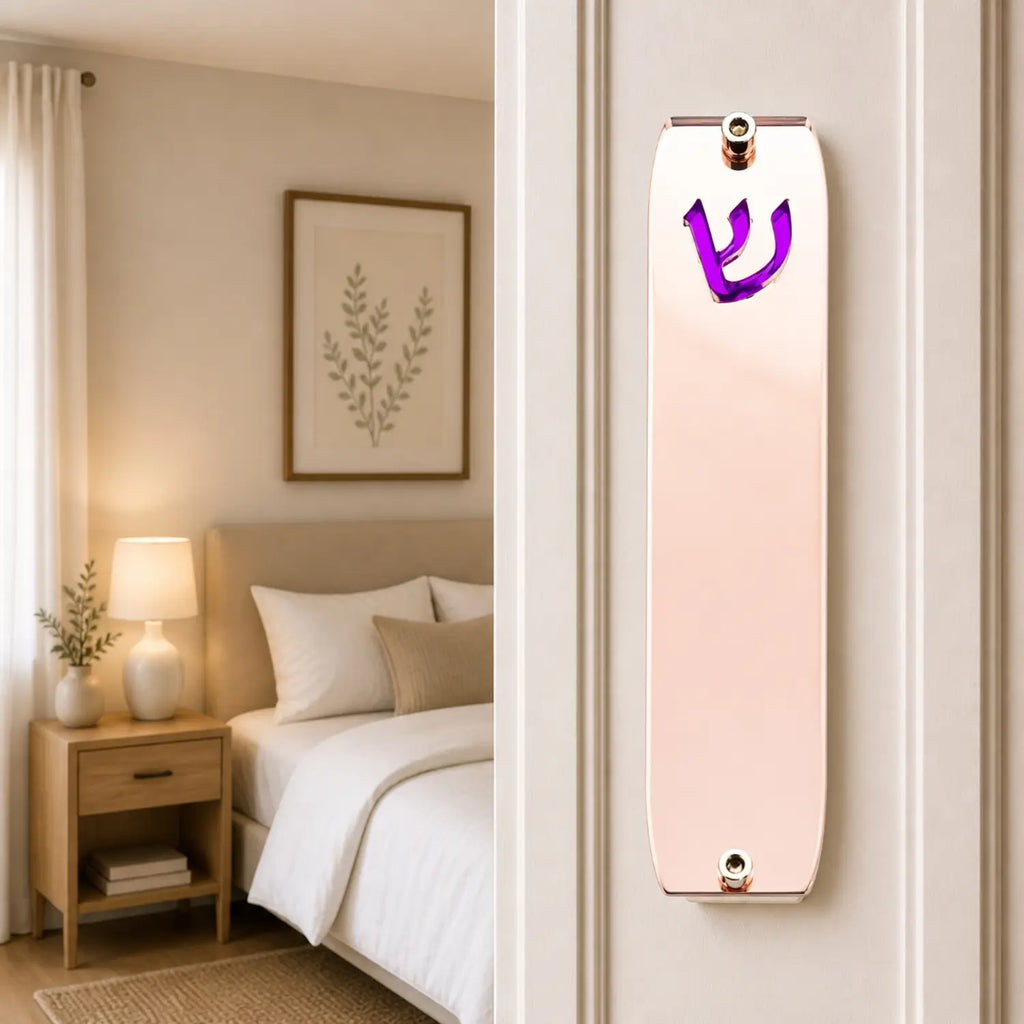 Genesis Small Mezuzah for Door – Handmade Premium Clear Acrylic Case – Model LSN-20062