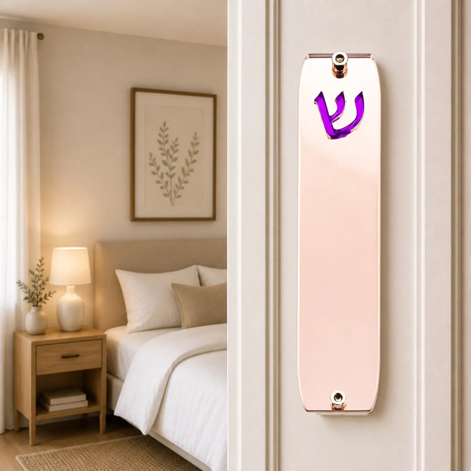 Genesis Small Mezuzah for Door – Handmade Premium Clear Acrylic Case – Model LSN-20062