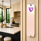 Genesis Small Mezuzah for Door – Handmade Premium Clear Acrylic Case – Model LSN-20062