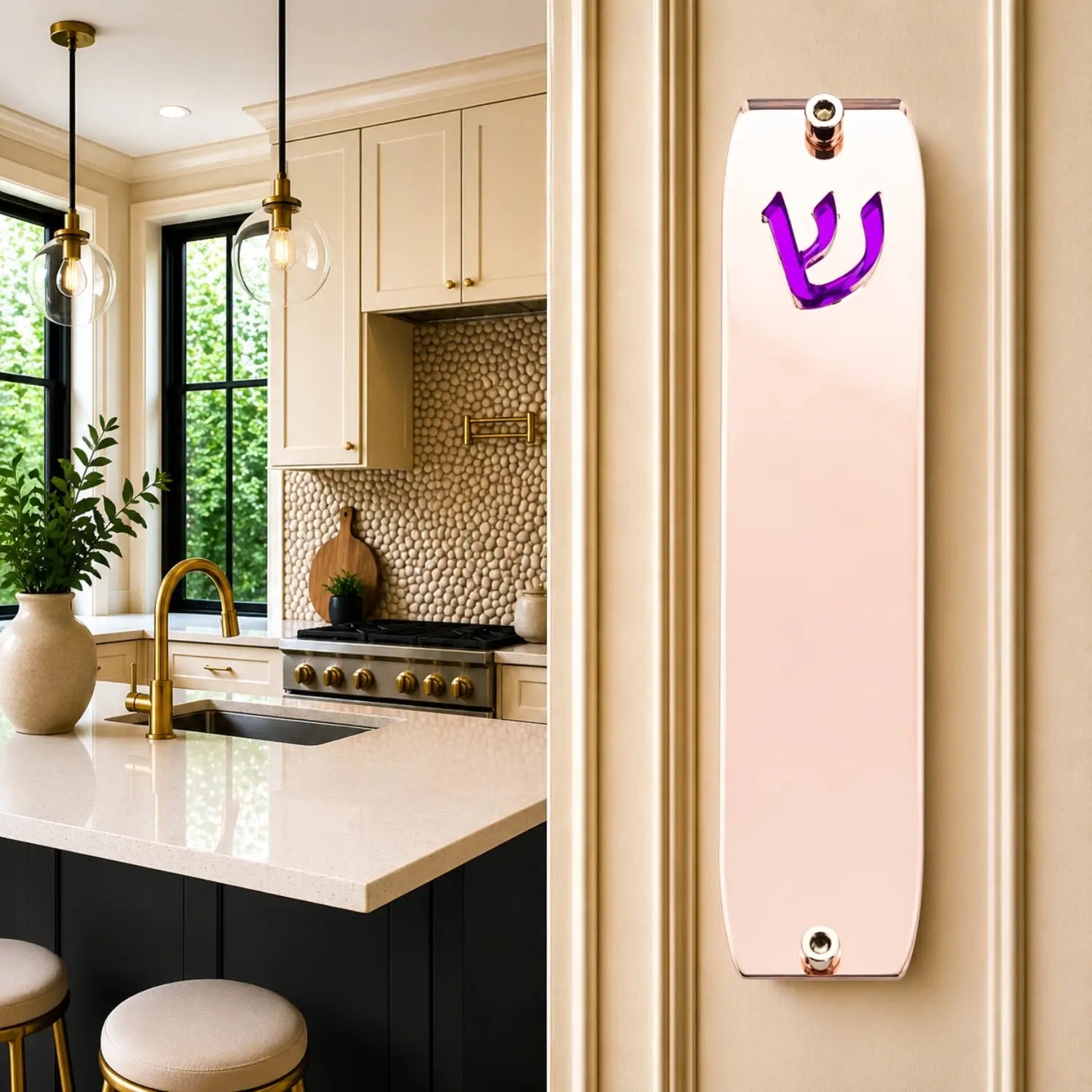 Genesis Small Mezuzah for Door – Handmade Premium Clear Acrylic Case – Model LSN-20062