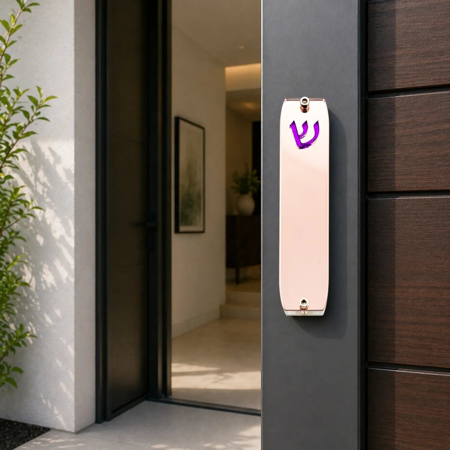 Genesis Small Mezuzah for Door – Handmade Premium Clear Acrylic Case – Model LSN-20062