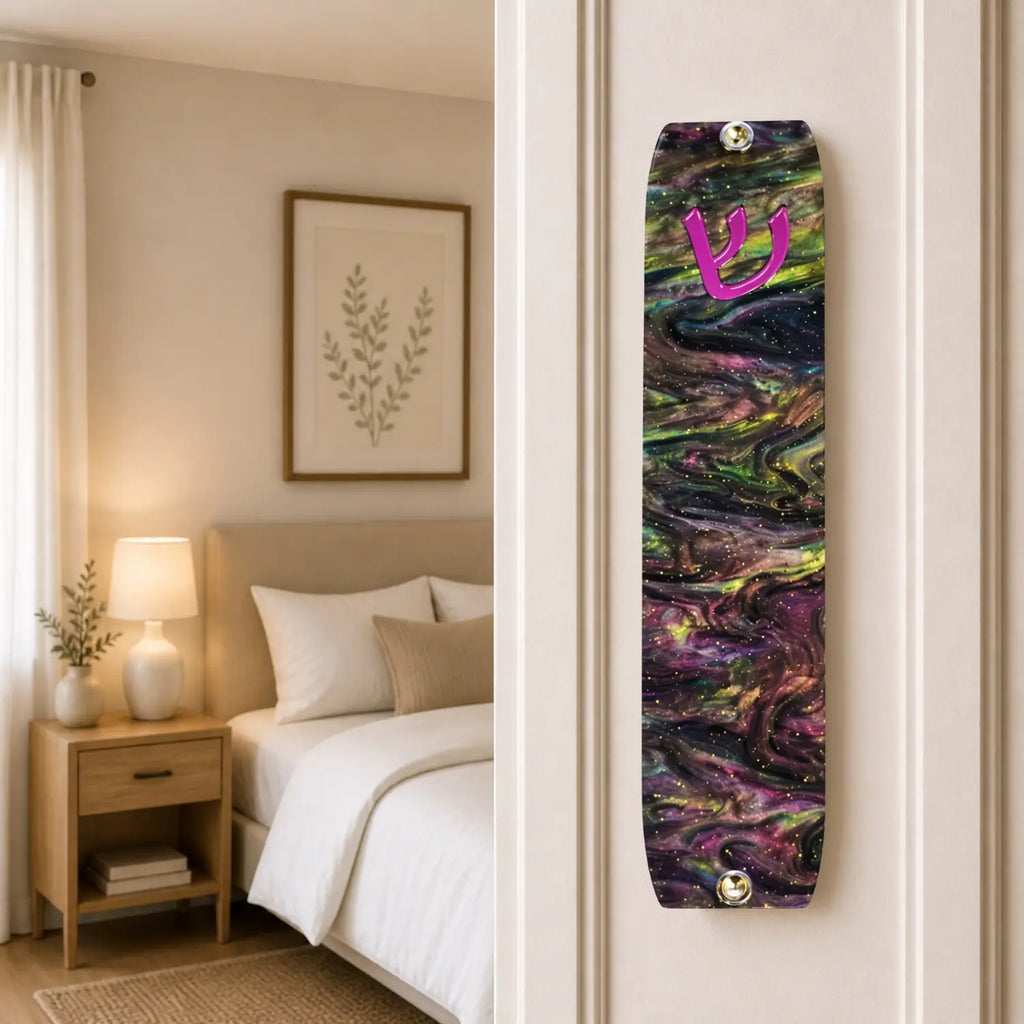 Genesis Small Mezuzah for Door – Handmade Premium Clear Acrylic Case – Model LSN-20066