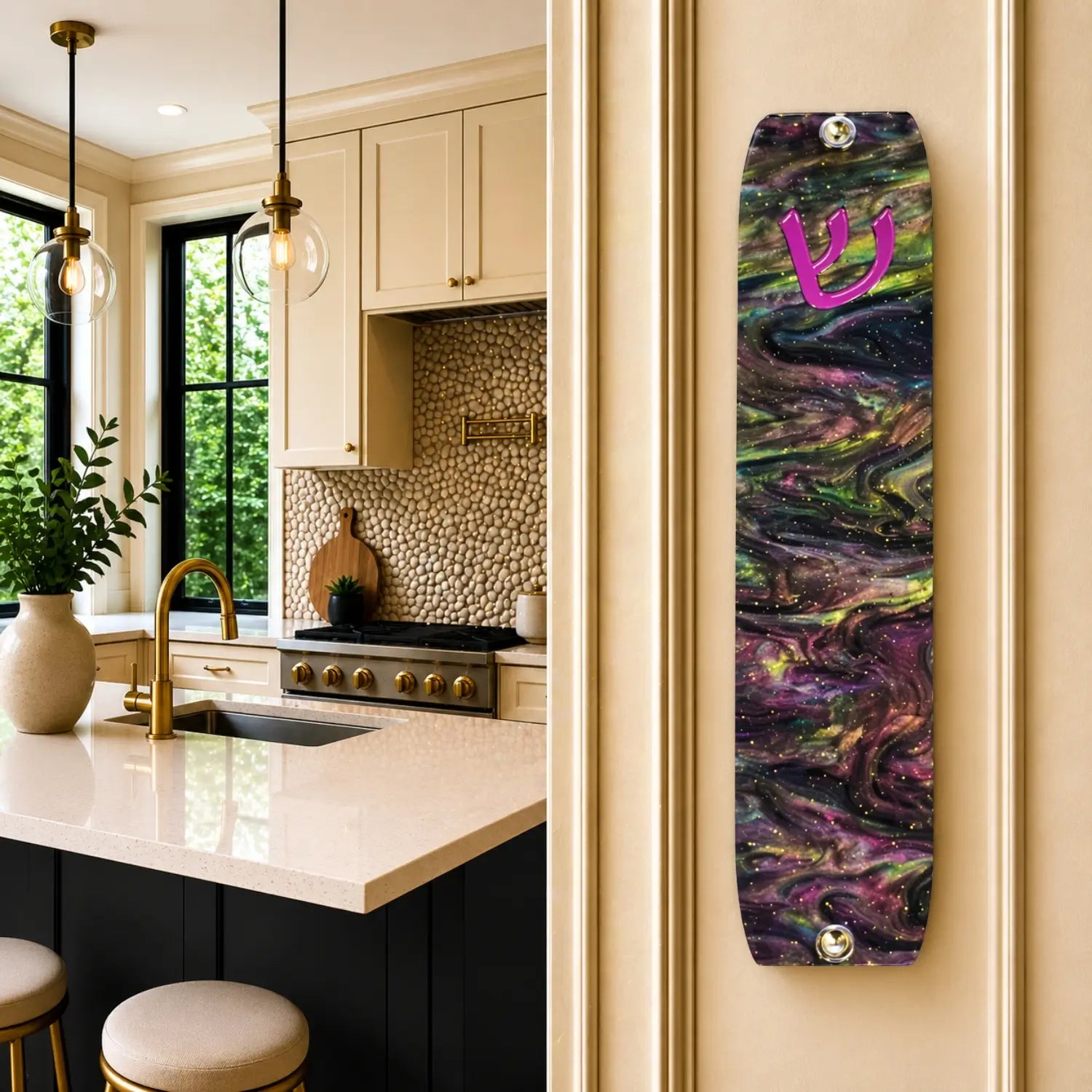 Genesis Small Mezuzah for Door – Handmade Premium Clear Acrylic Case – Model LSN-20066