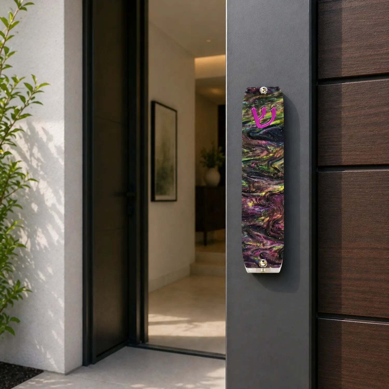 Genesis Small Mezuzah for Door – Handmade Premium Clear Acrylic Case – Model LSN-20066
