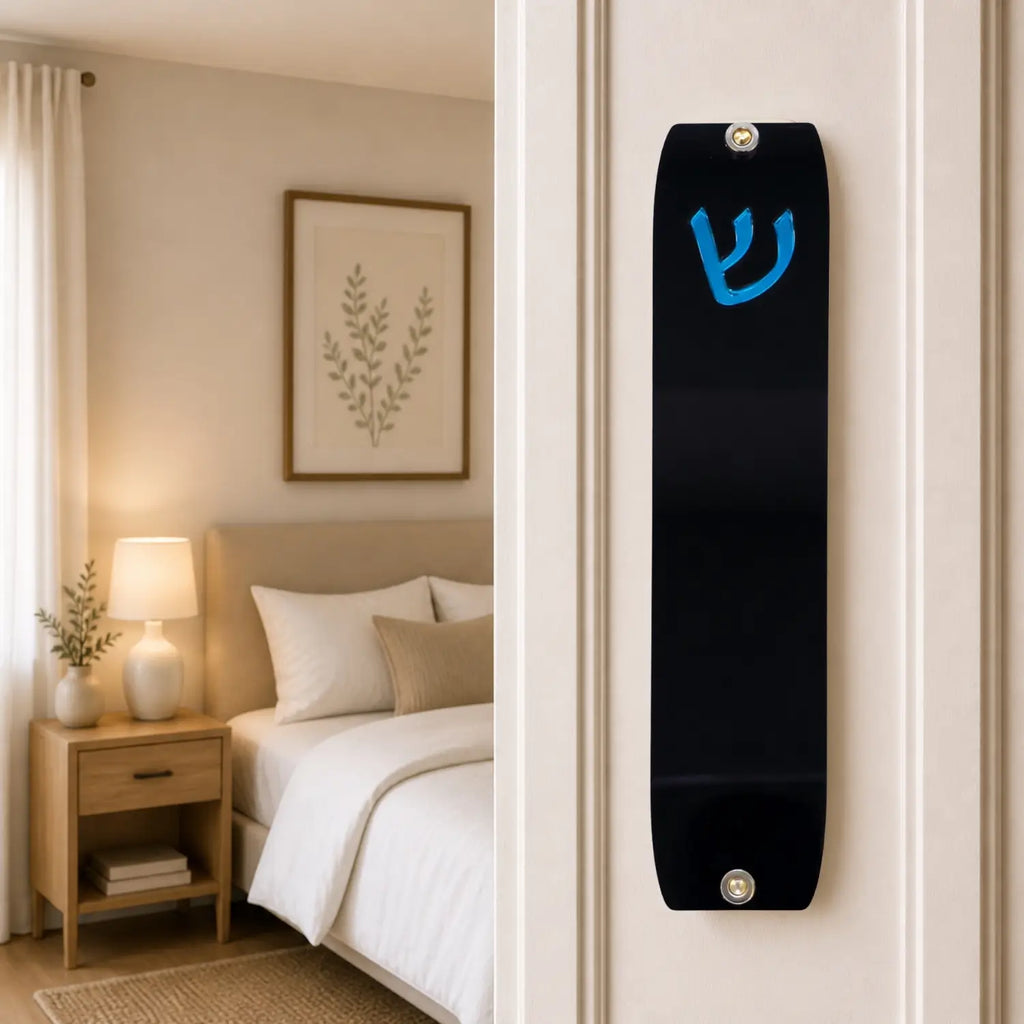 Genesis Small Mezuzah for Door – Handmade Premium Clear Acrylic Case – Model LSN-20067