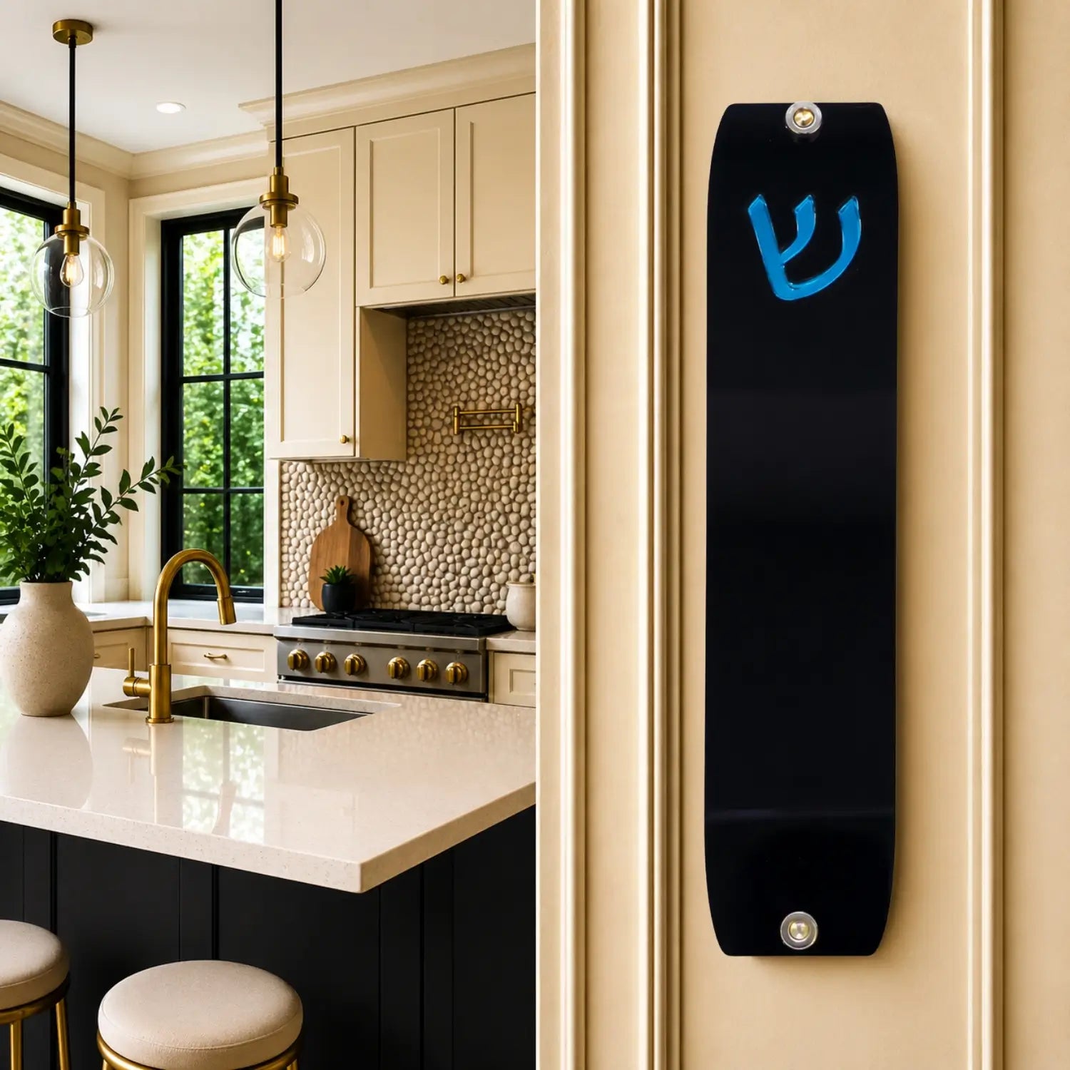 Genesis Small Mezuzah for Door – Handmade Premium Clear Acrylic Case – Model LSN-20067