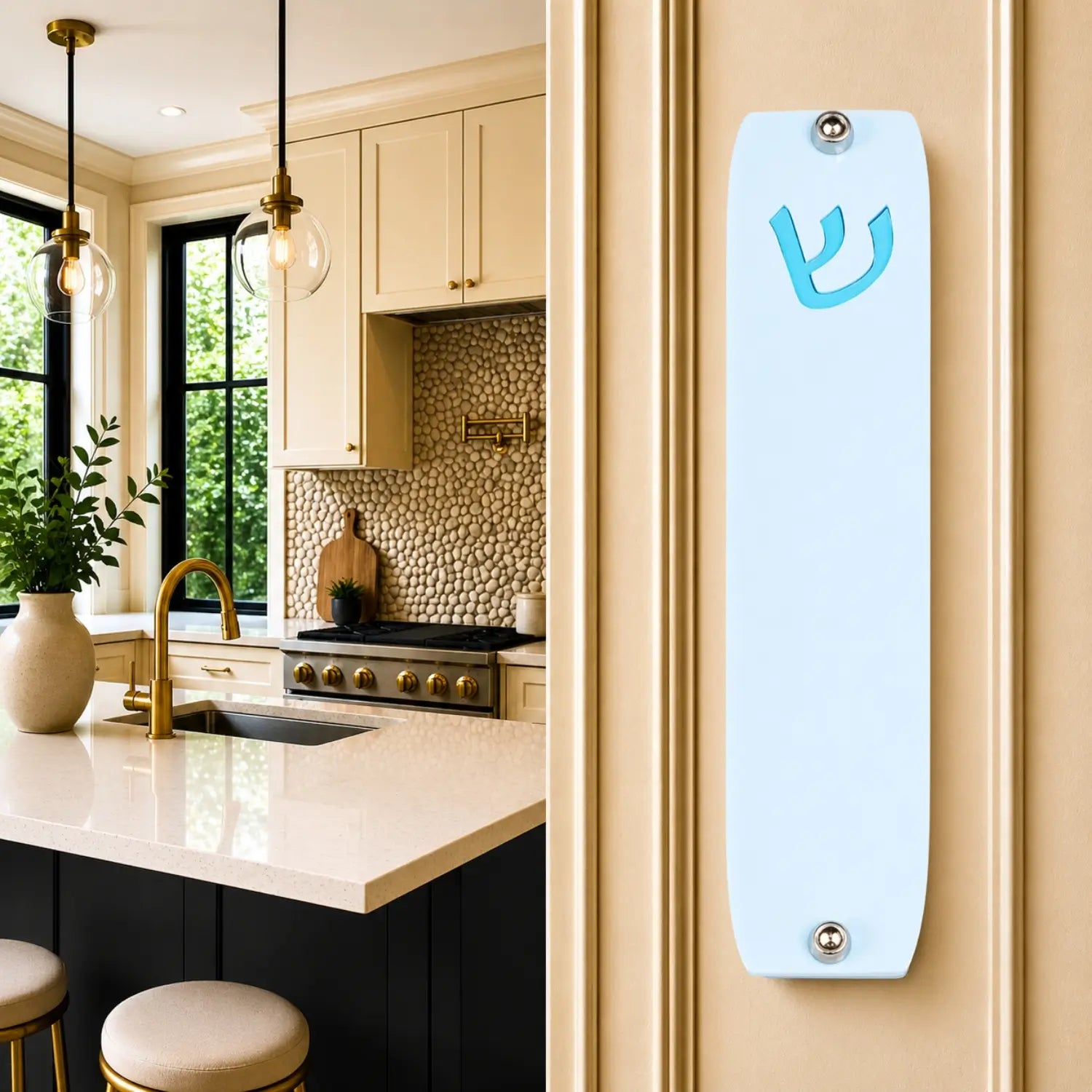 Genesis Small Mezuzah for Door – Handmade Premium Clear Acrylic Case – Model LSN-20068