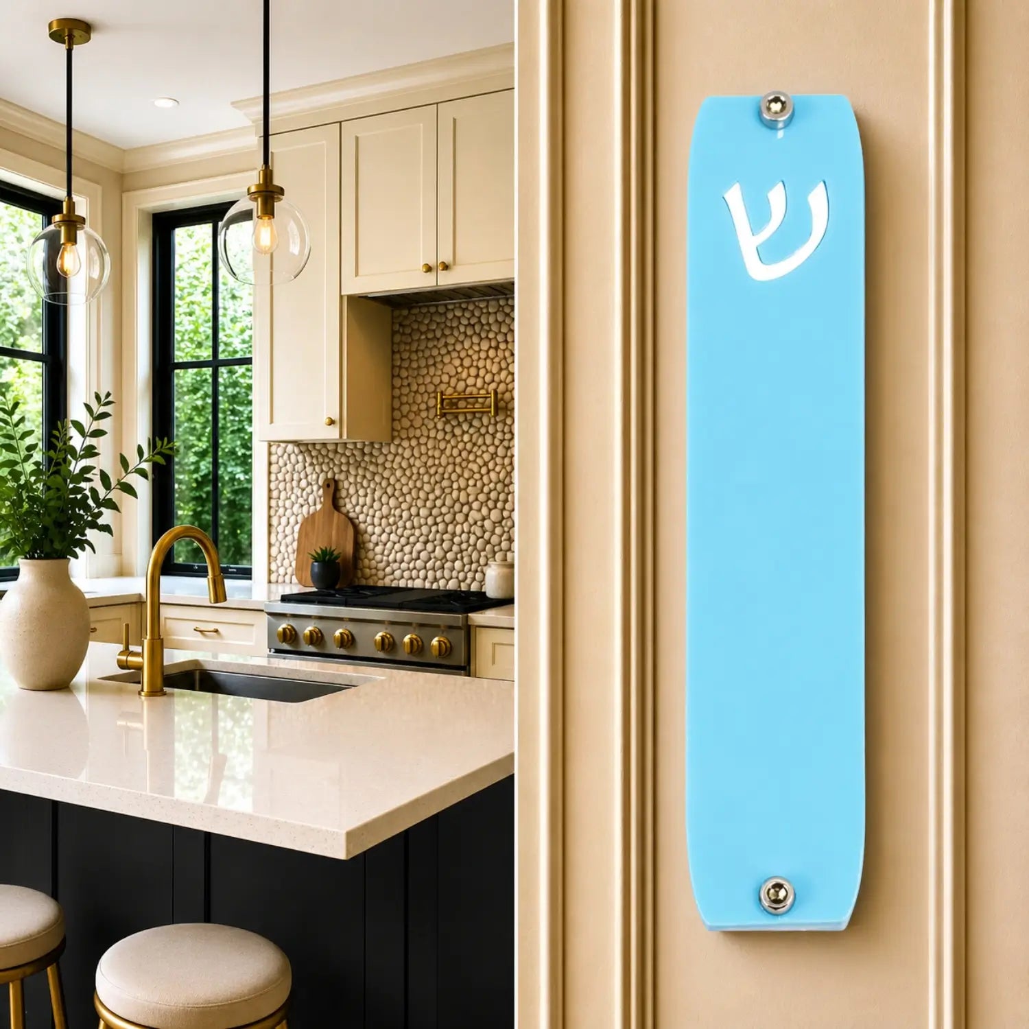 Genesis Small Mezuzah for Door – Handmade Premium Clear Acrylic Case – Model LSN-20069