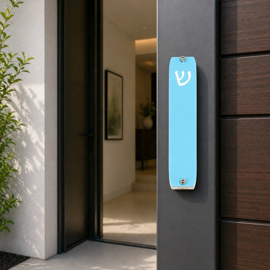 Genesis Small Mezuzah for Door – Handmade Premium Clear Acrylic Case – Model LSN-20069