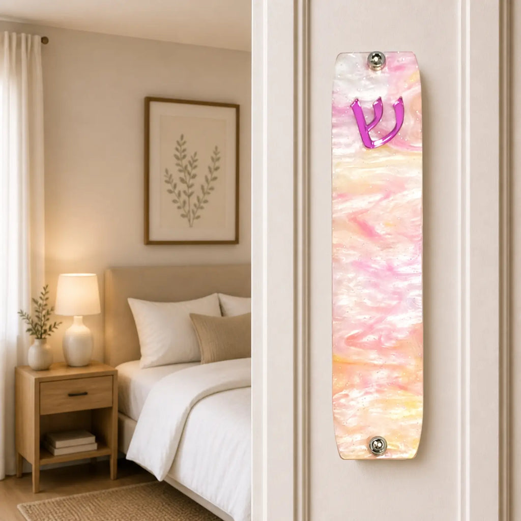 Genesis Small Mezuzah for Door – Handmade Premium Clear Acrylic Case – Model LSN-20070