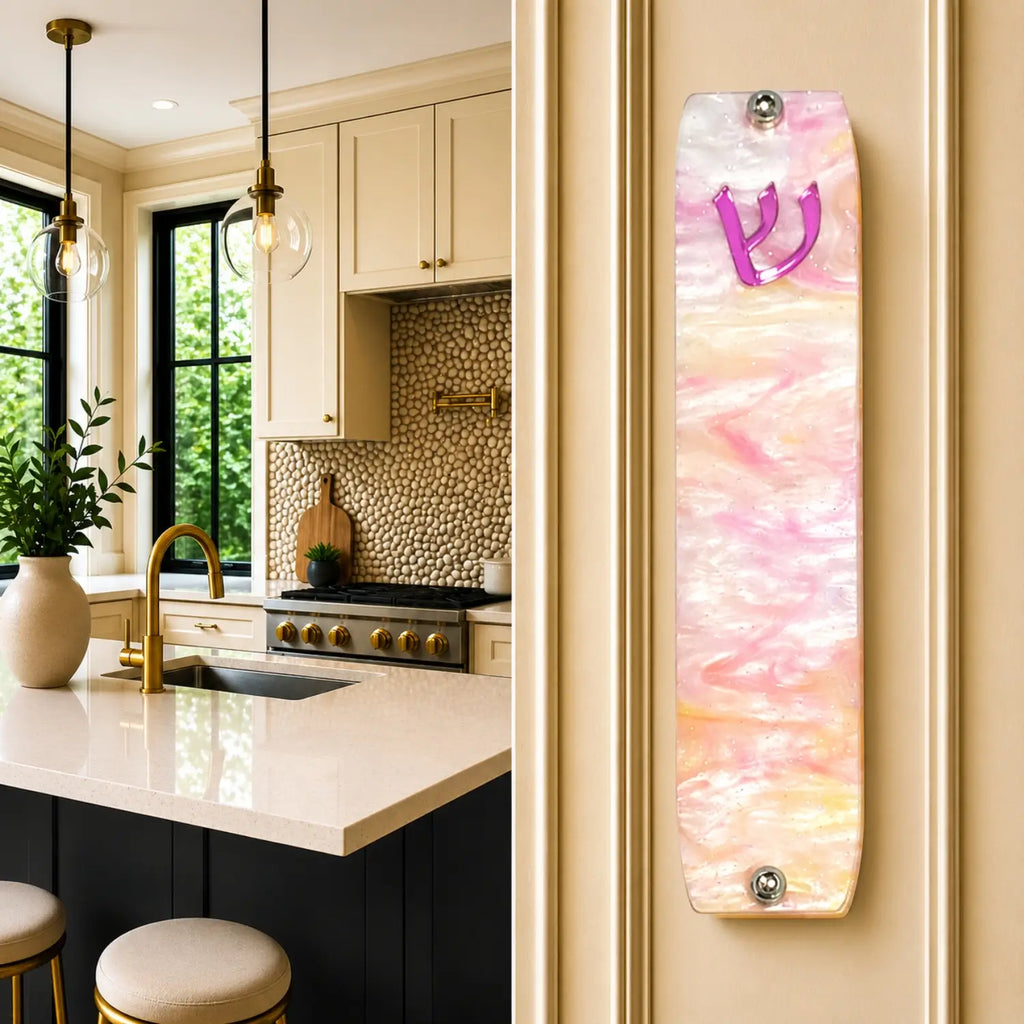 Genesis Small Mezuzah for Door – Handmade Premium Clear Acrylic Case – Model LSN-20070