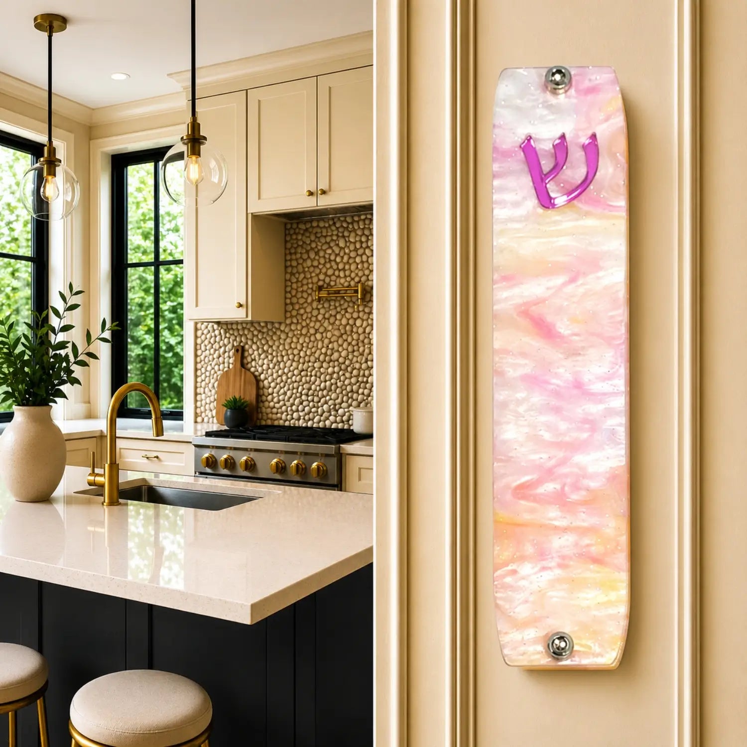 Genesis Small Mezuzah for Door – Handmade Premium Clear Acrylic Case – Model LSN-20070