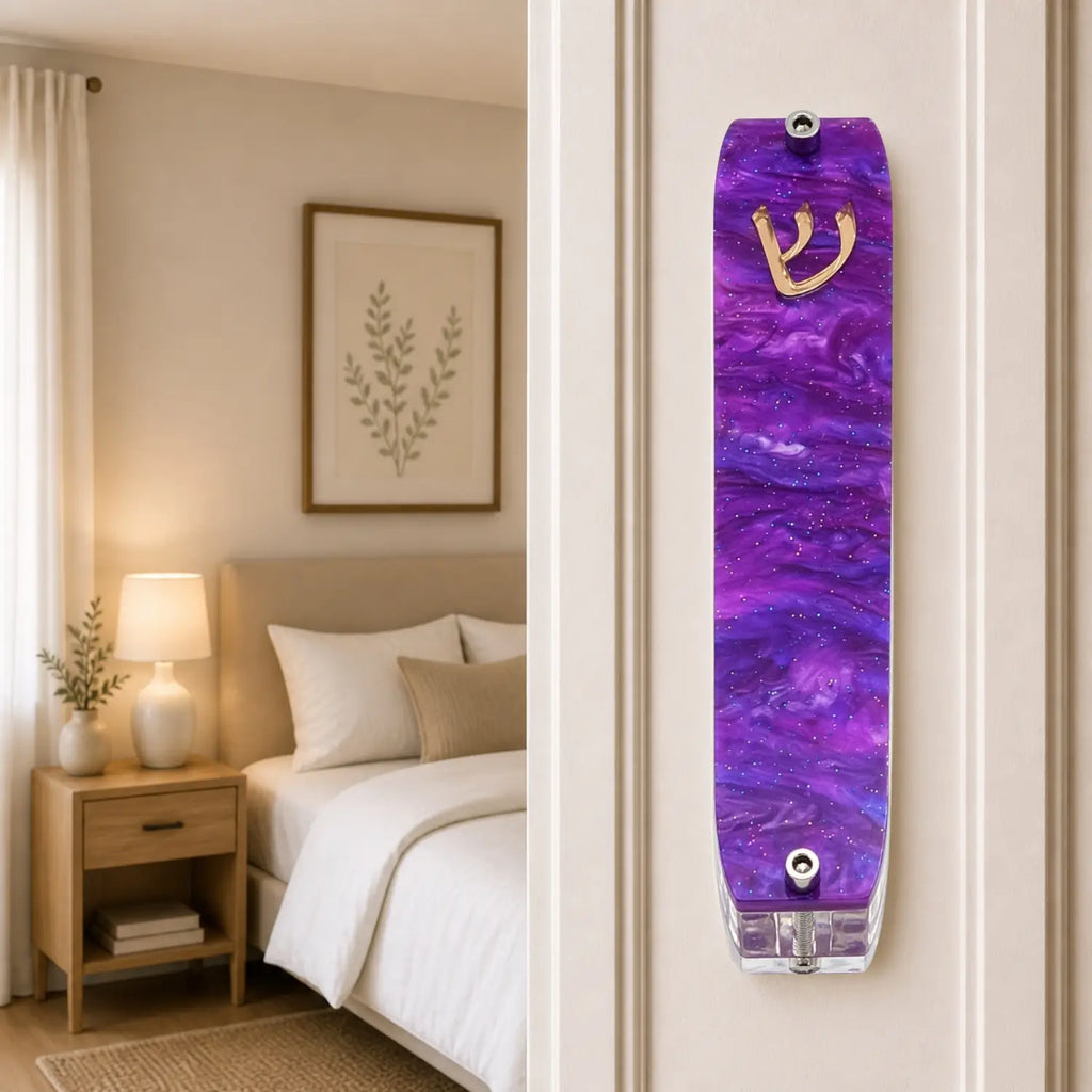 Genesis Small Mezuzah for Door – Handmade Premium Clear Acrylic Case – Model LSN-20073