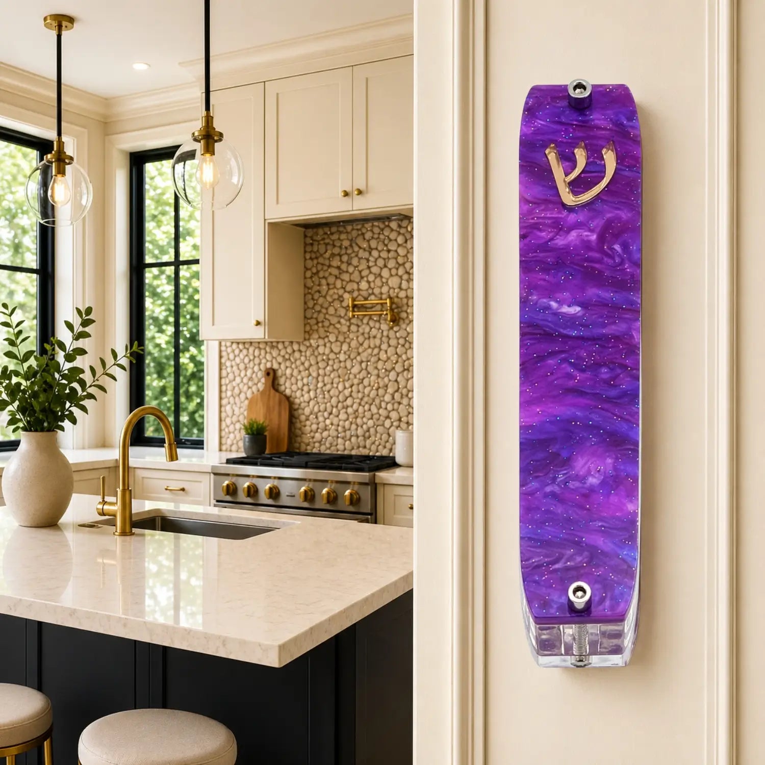 Genesis Small Mezuzah for Door – Handmade Premium Clear Acrylic Case – Model LSN-20073