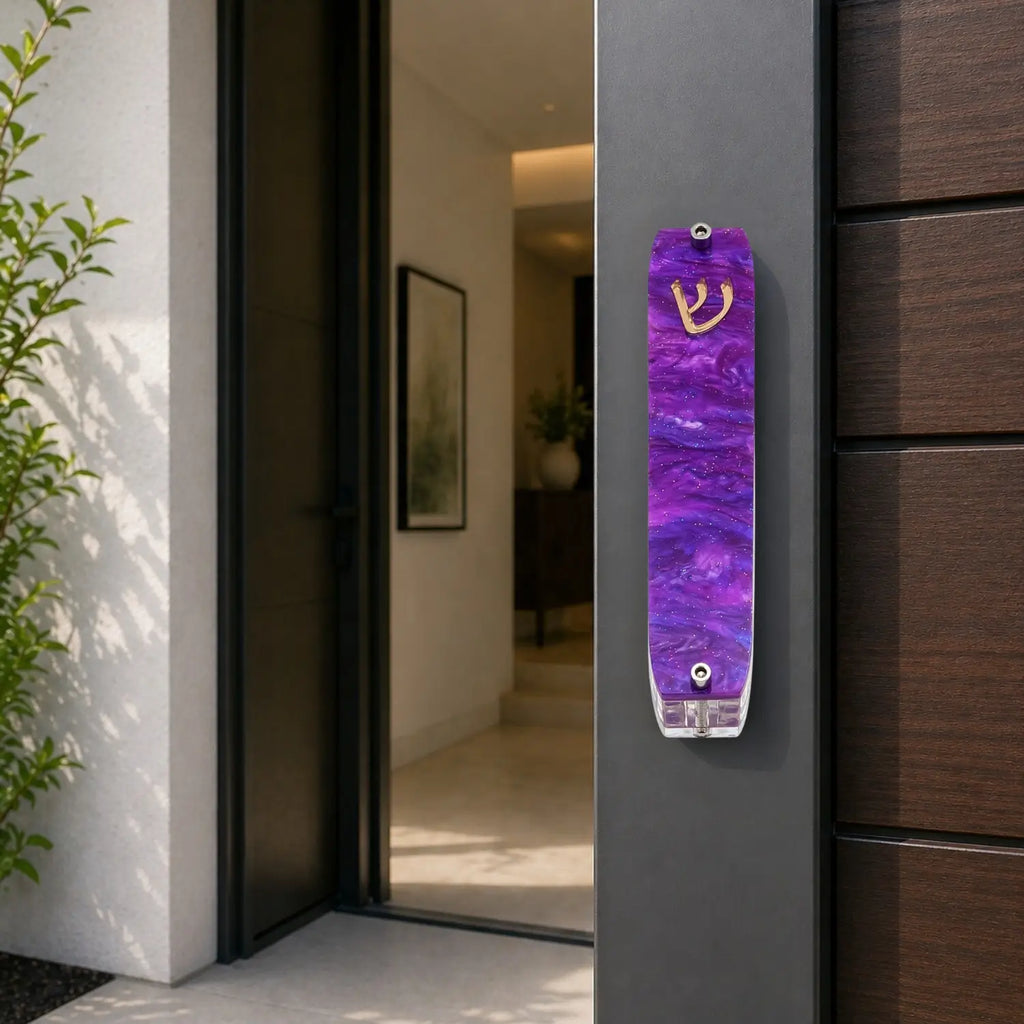 Genesis Small Mezuzah for Door – Handmade Premium Clear Acrylic Case – Model LSN-20073