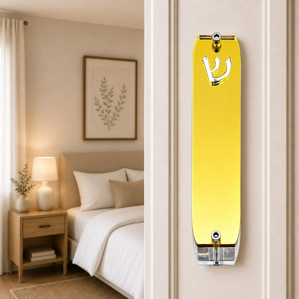 Genesis Small Mezuzah for Door – Handmade Premium Clear Acrylic Case – Model LSN-20074