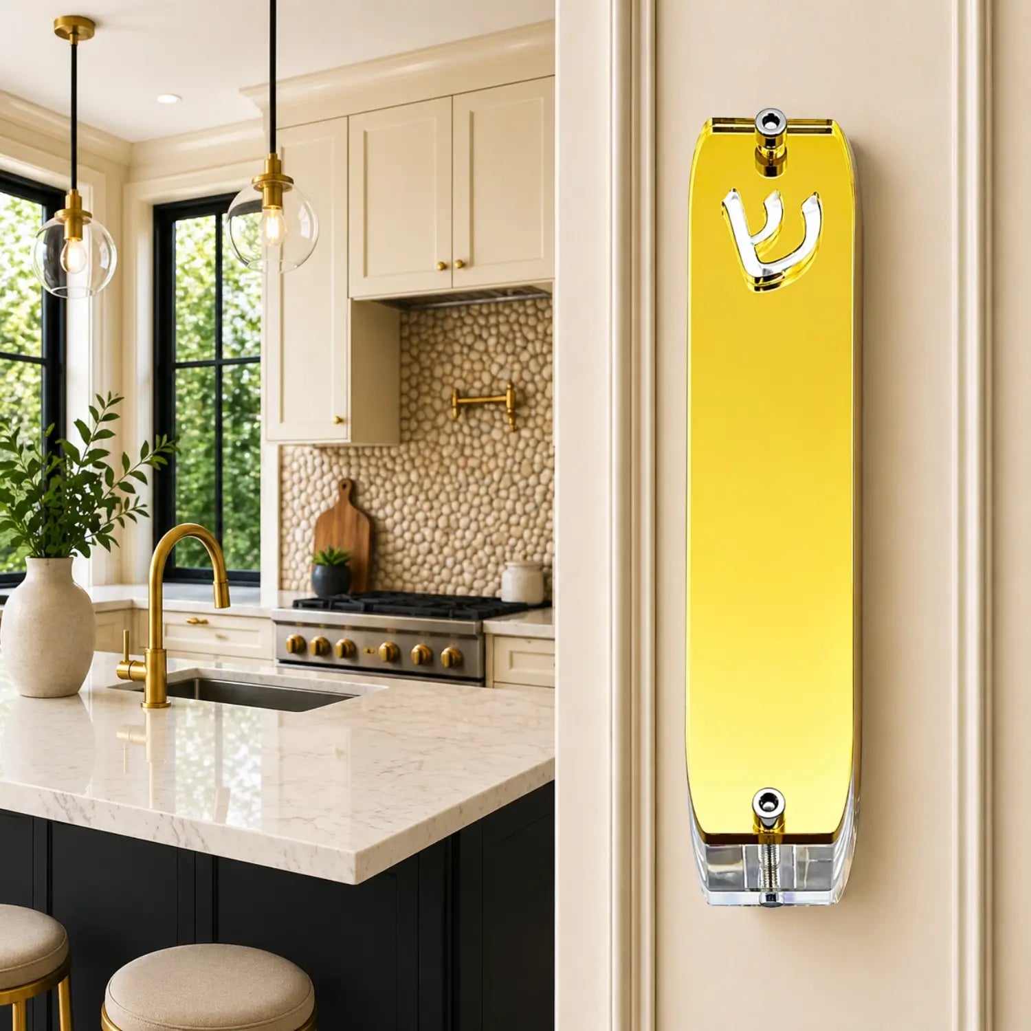 Genesis Small Mezuzah for Door – Handmade Premium Clear Acrylic Case – Model LSN-20074