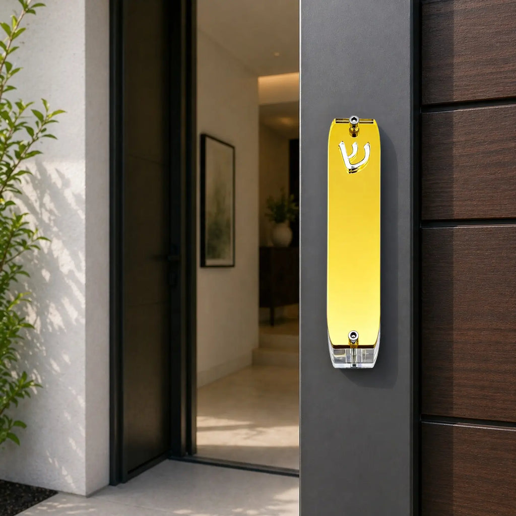 Genesis Small Mezuzah for Door – Handmade Premium Clear Acrylic Case – Model LSN-20074