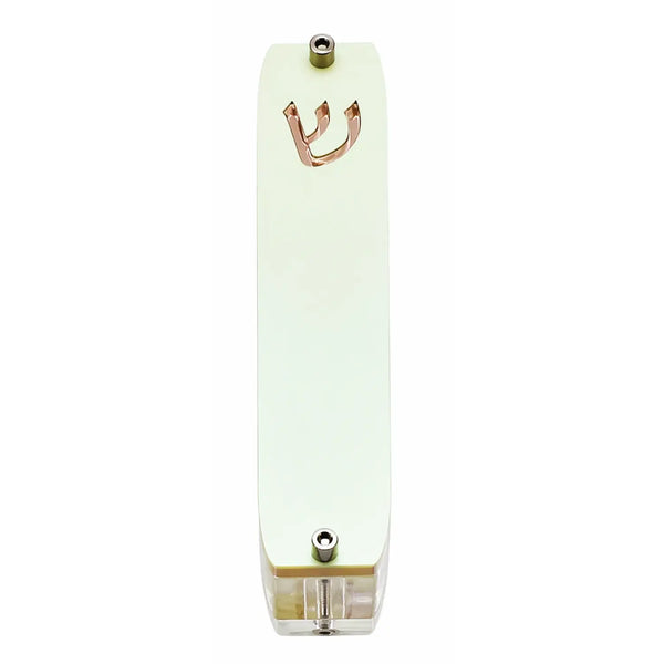 Genesis Small Mezuzah for Door – Handmade Premium Clear Acrylic Case – Model LSN-20076